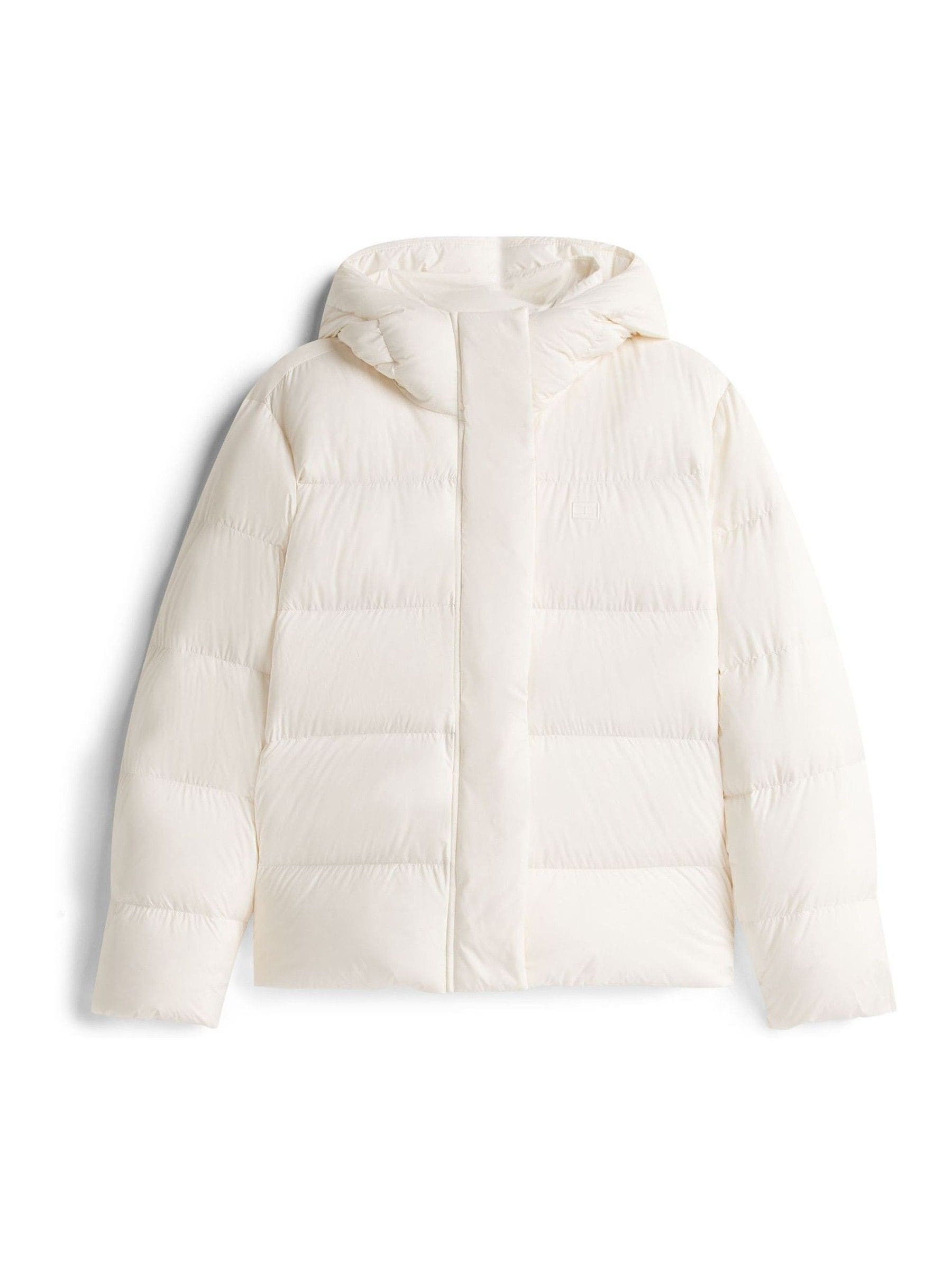 Tommy Hilfiger White Down Hooded Puffer Jacket