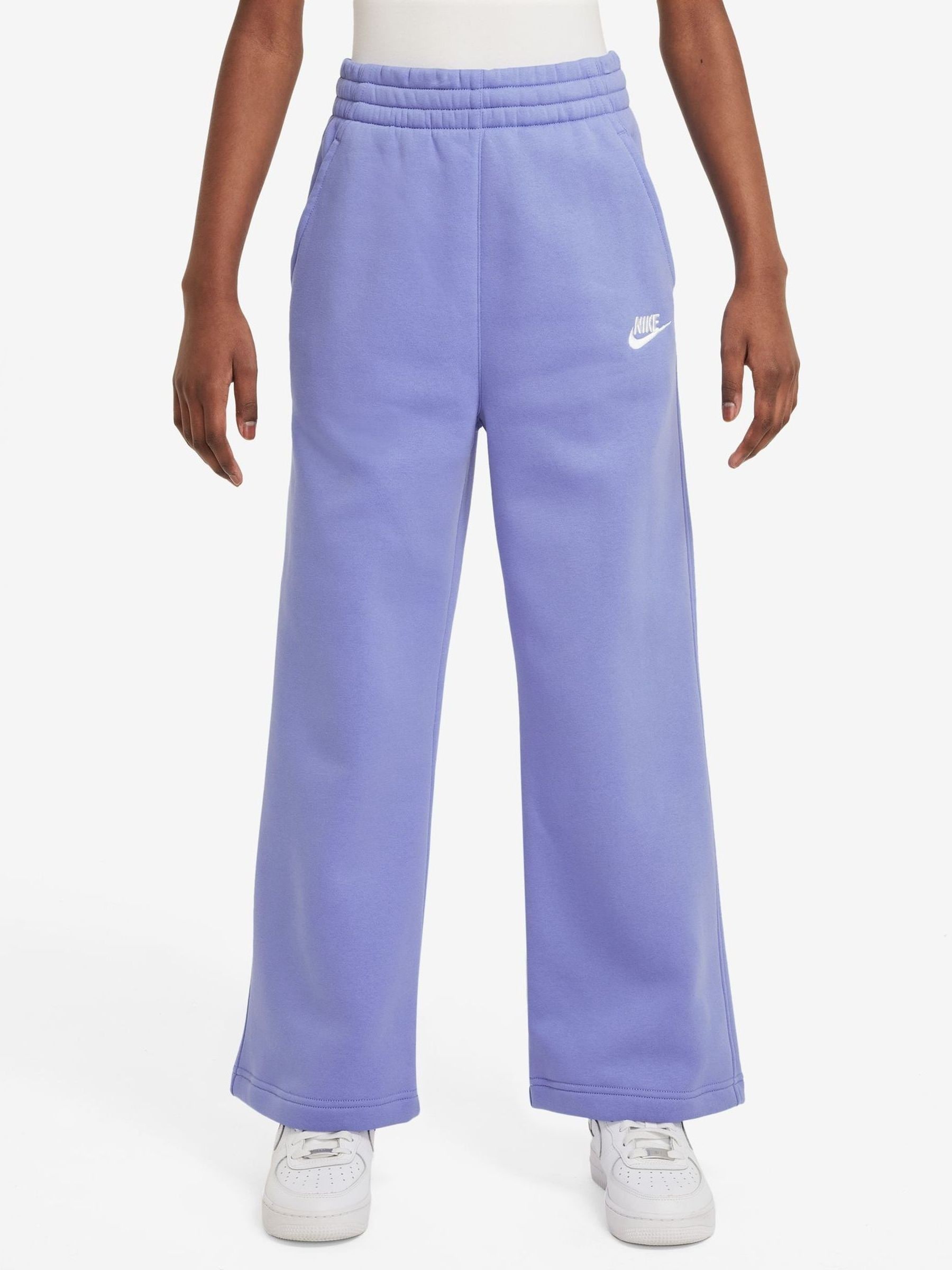 Nike Purple Club Fleece Wide Leg Joggers