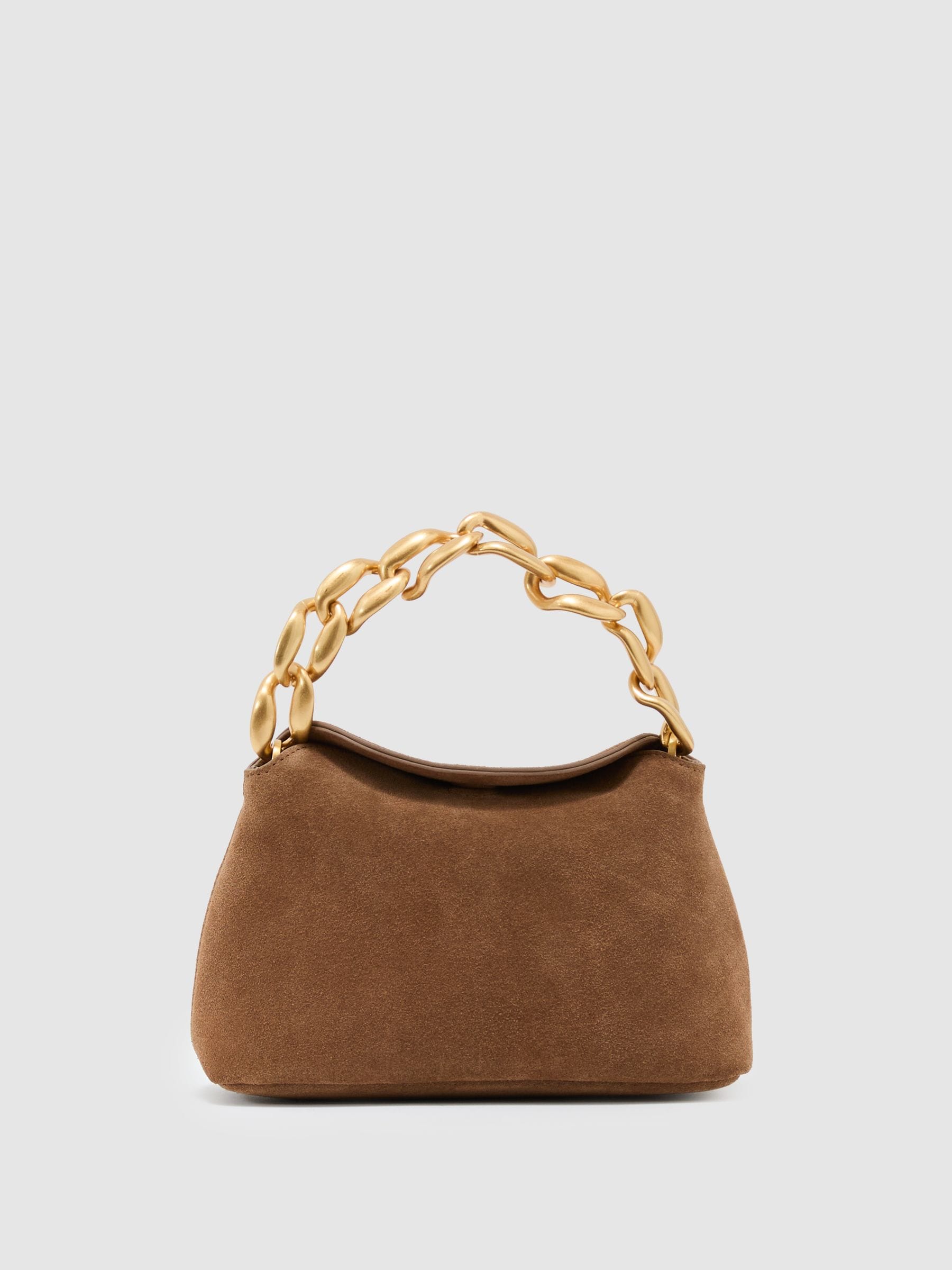 Peony Suede Chain Grab Bag by Reiss