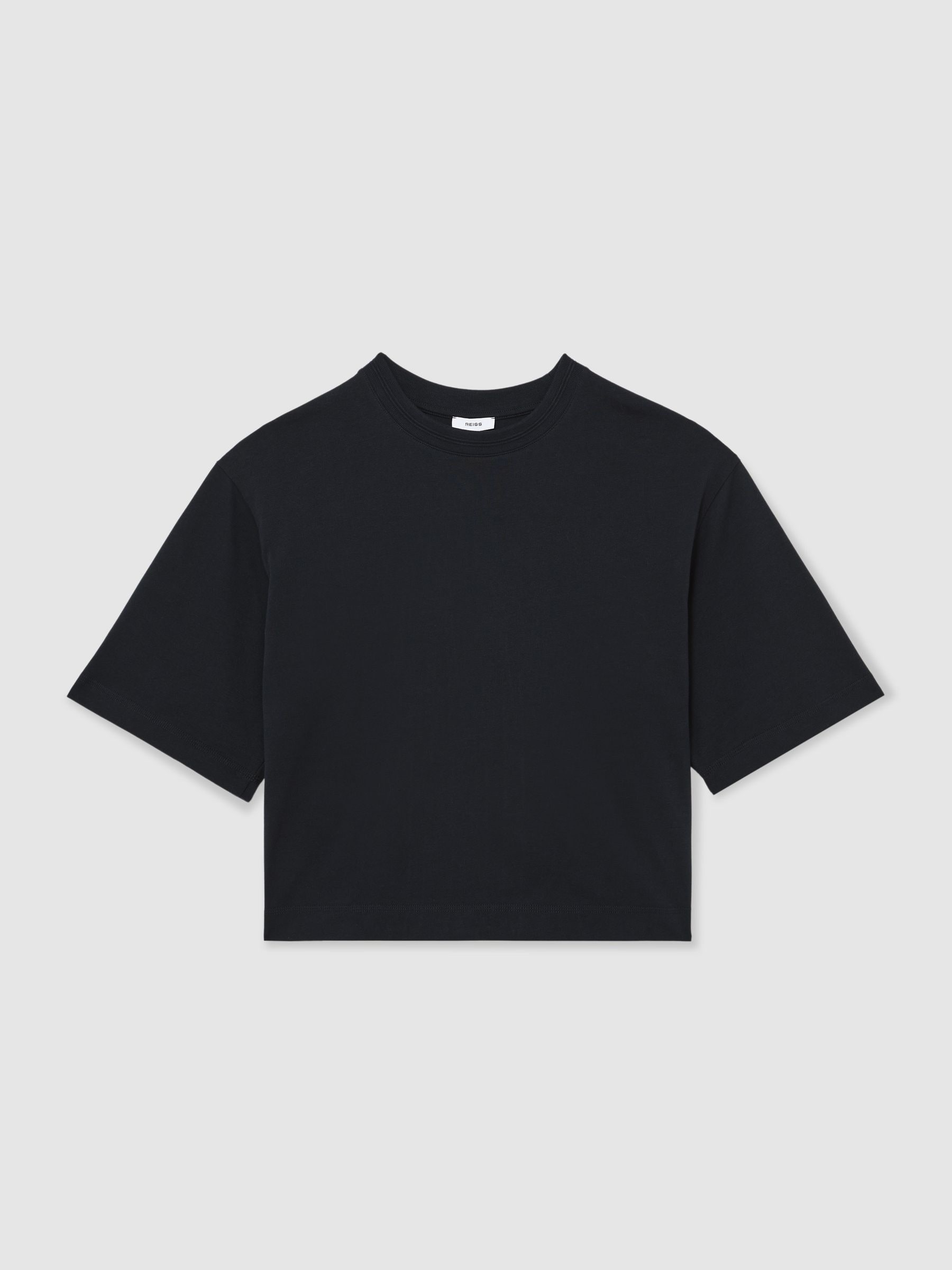 Reiss - T-shirt - Coton - Bleu Marine - Coupe Oversize