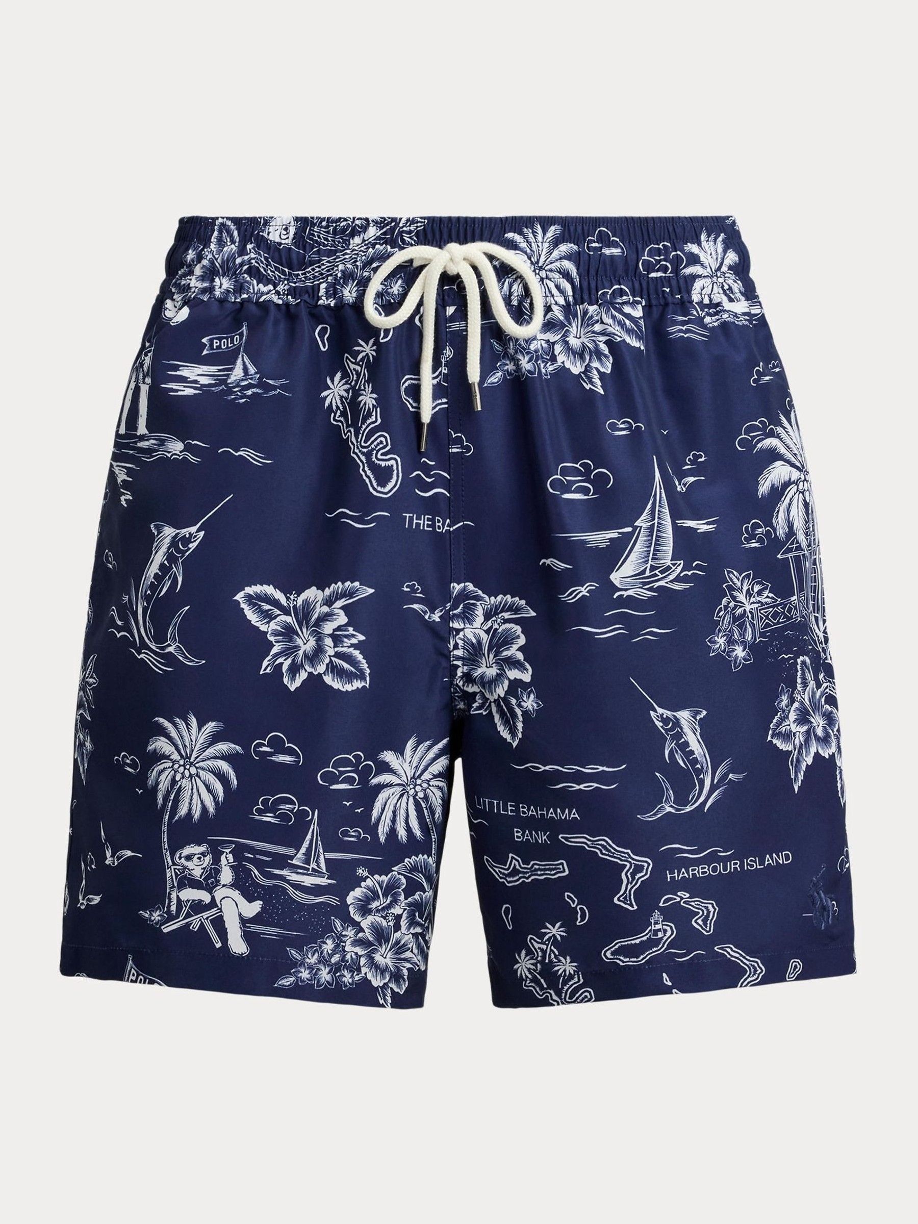 Polo Ralph Lauren Uomo Harbor Island Bear Woven Print Swim Shorts