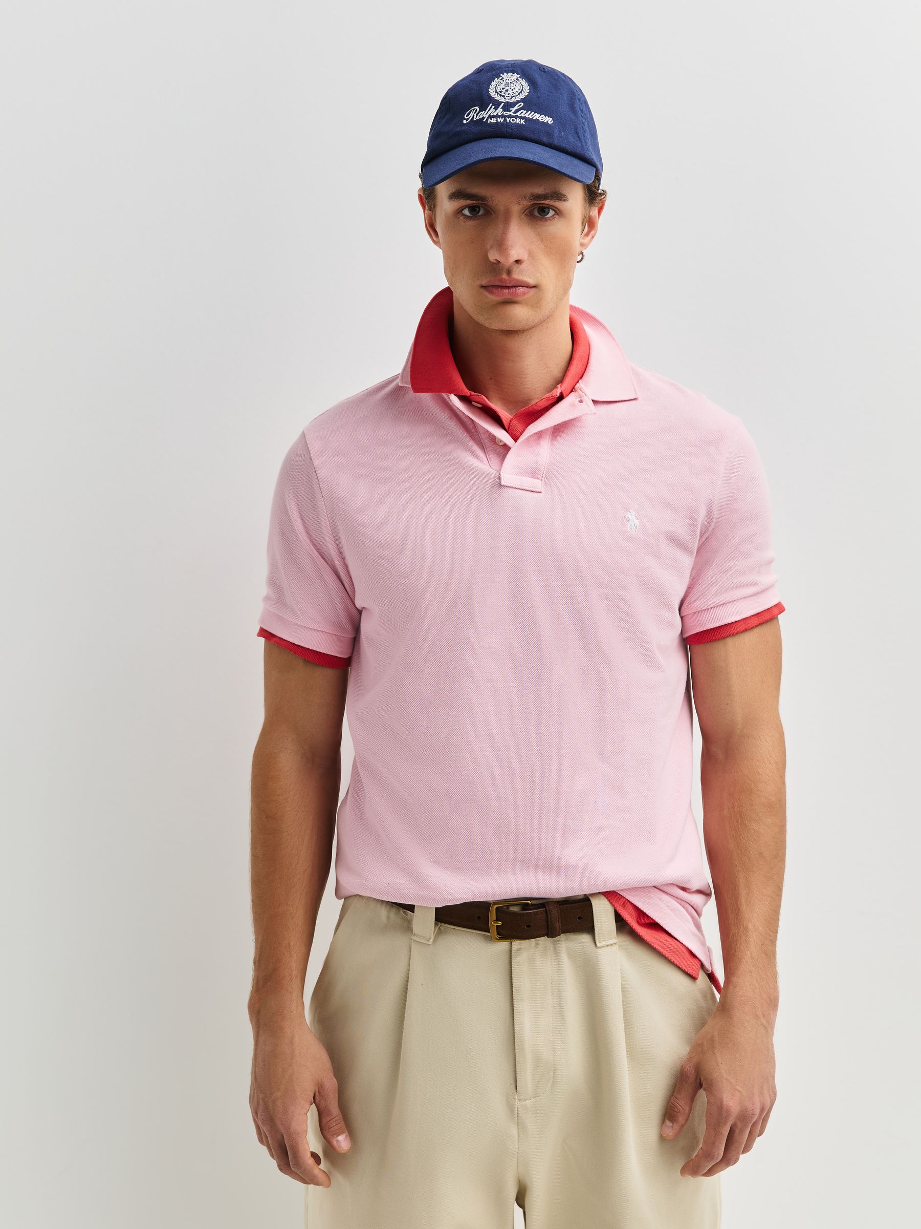 Next - Polo Ralph Lauren Męski Garden Pink Koszulka Polo Custom Fit Z Piki