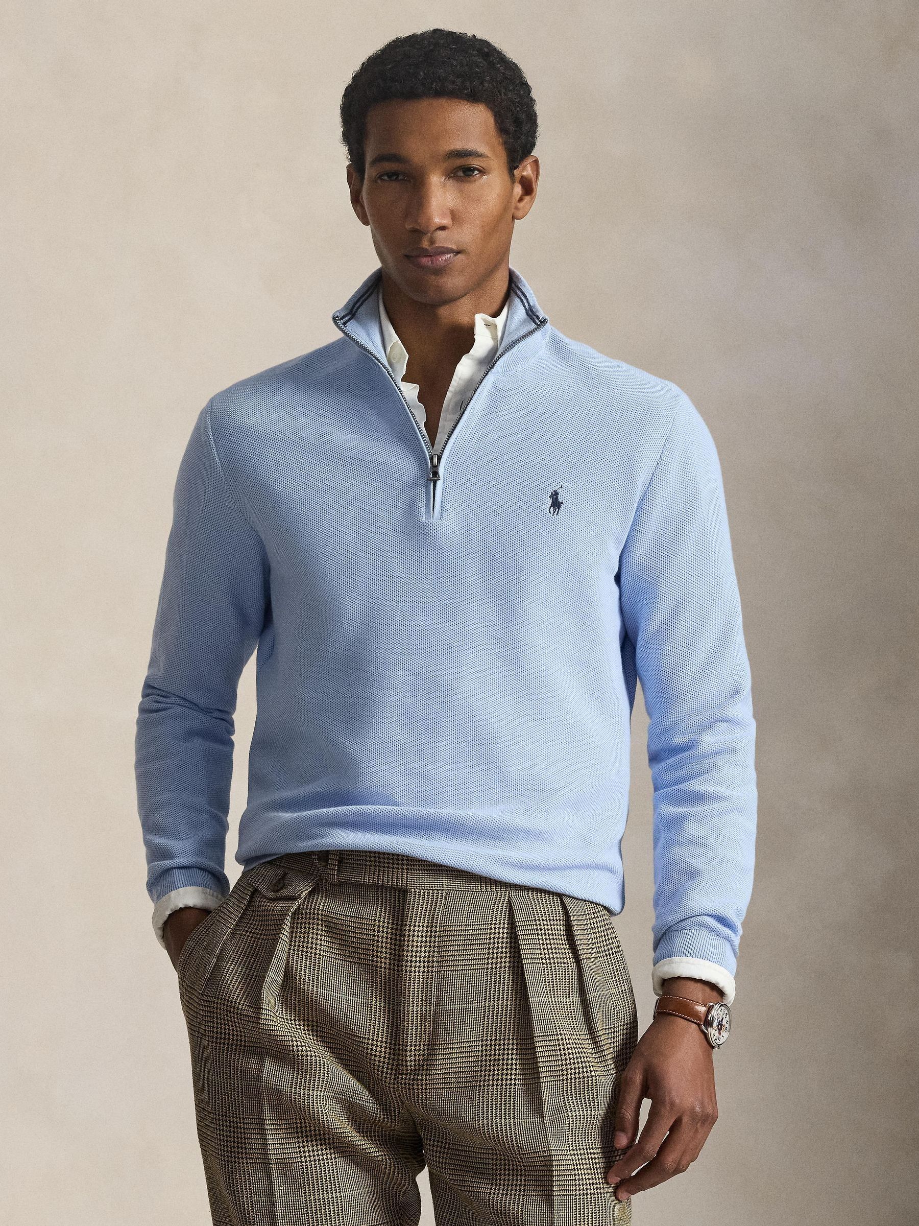 Polo Ralph Lauren - Felpa In Maglia Di Cotone Con Zip Corta