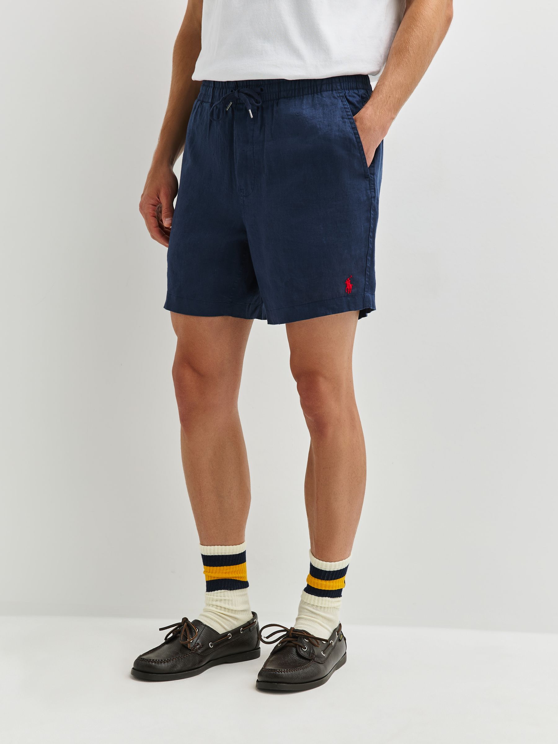Polo Ralph Lauren Uomo Newport - Blu Navy - Prepster - Shorts In Lino