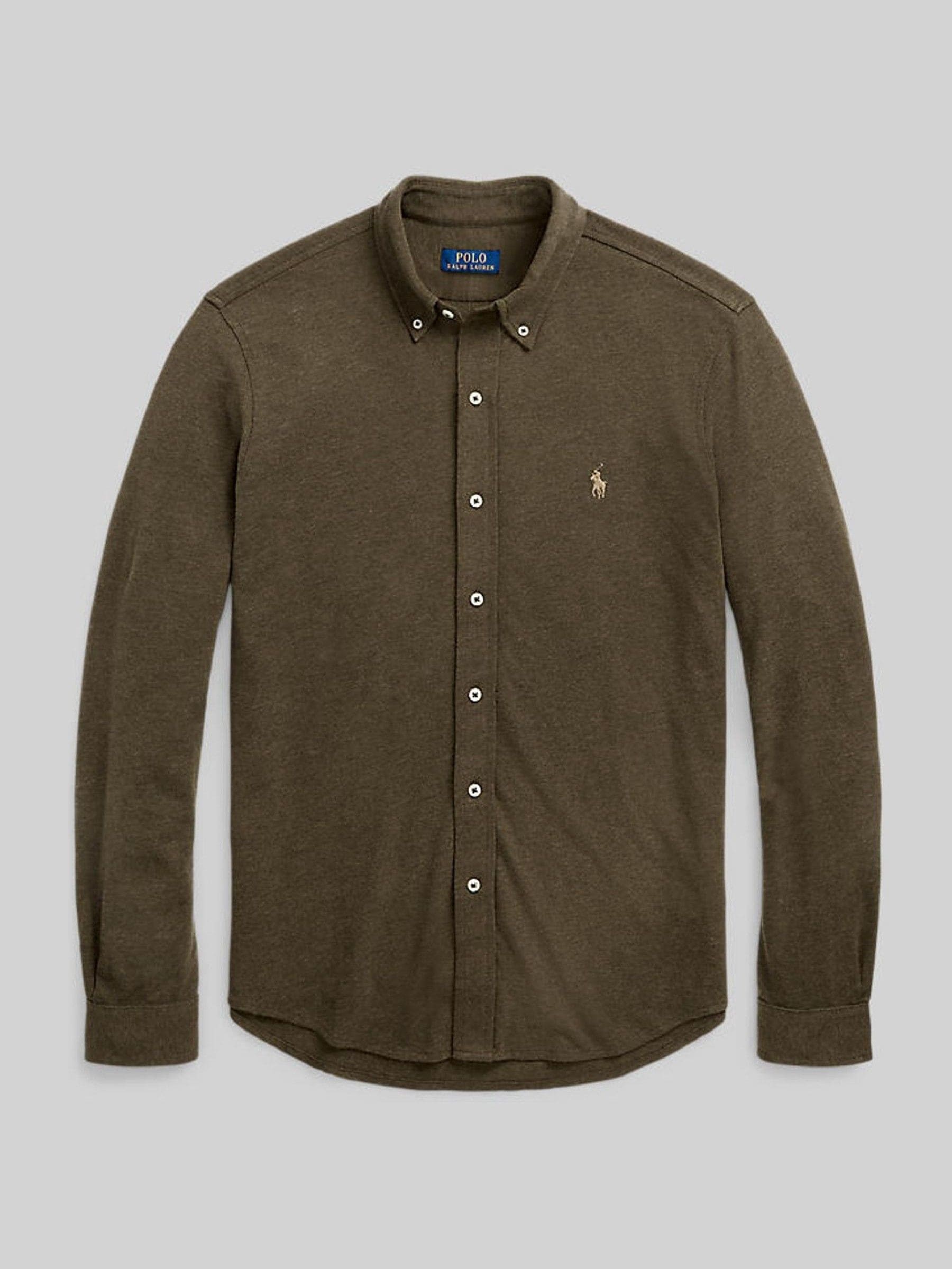 Polo Ralph Lauren Uomo Wilson Olive Heather Featherweight Mesh Shirt