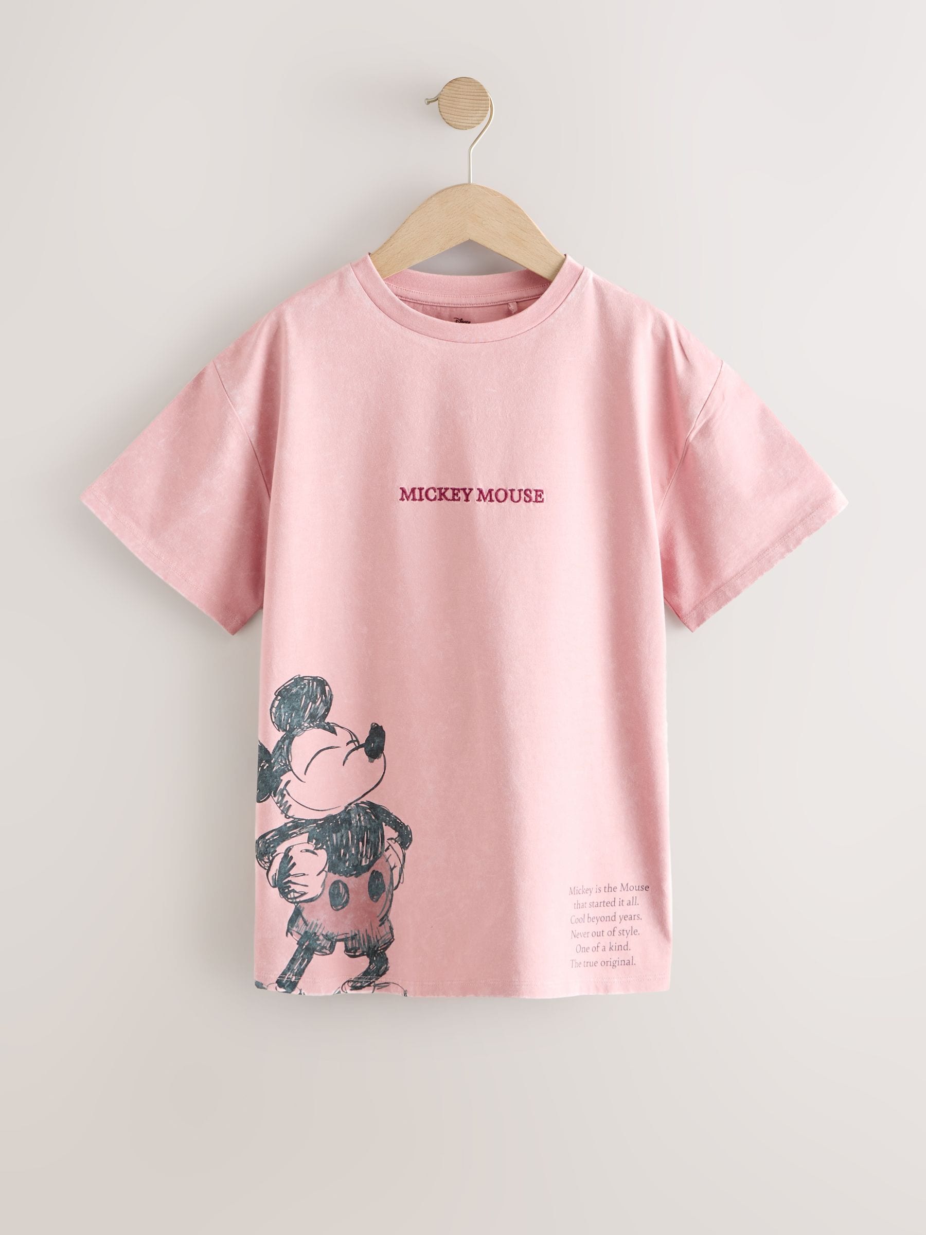 Next Pink Mickey Mouse Oversized License Graphic T-Shirt (3-16Yrs)