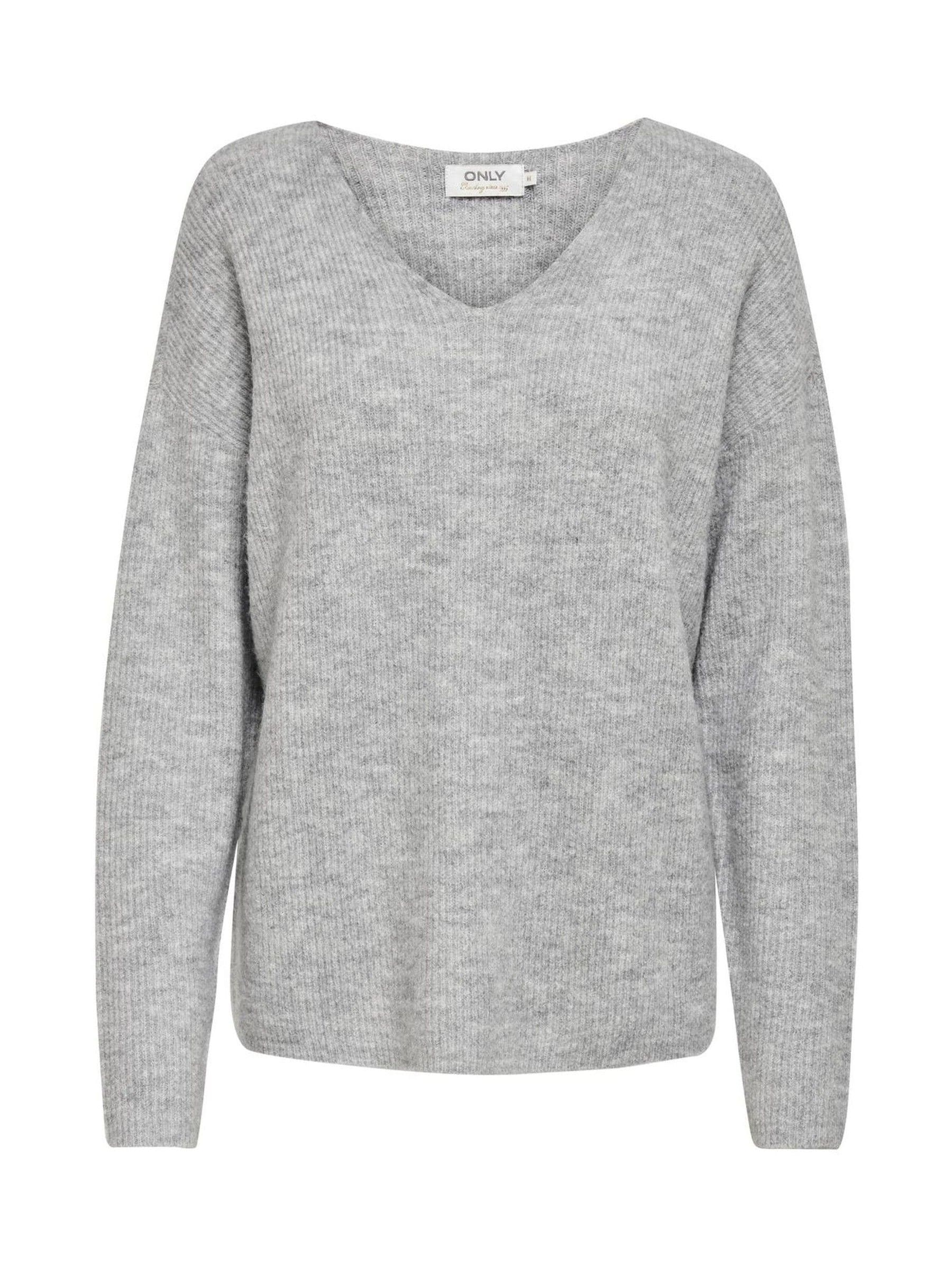Only Damen Grau Pullover Mit V-Ausschnitt Camilla - Bild 5