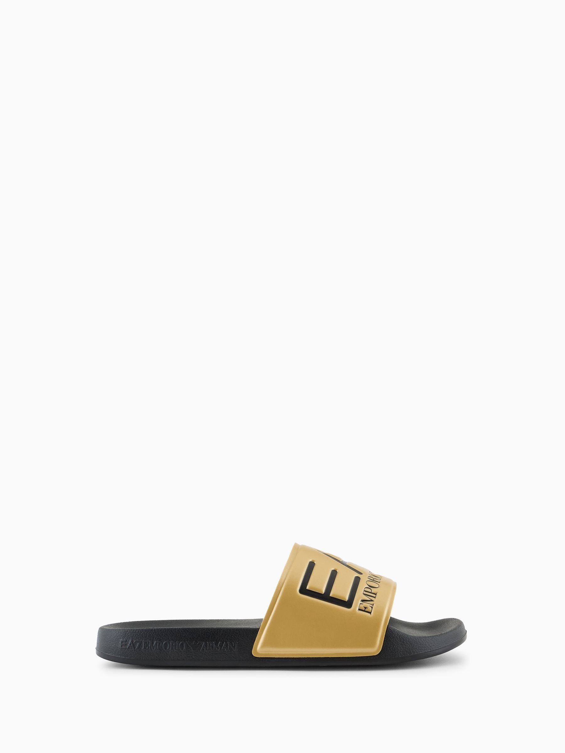Ea7 Black Beachwear Slippers