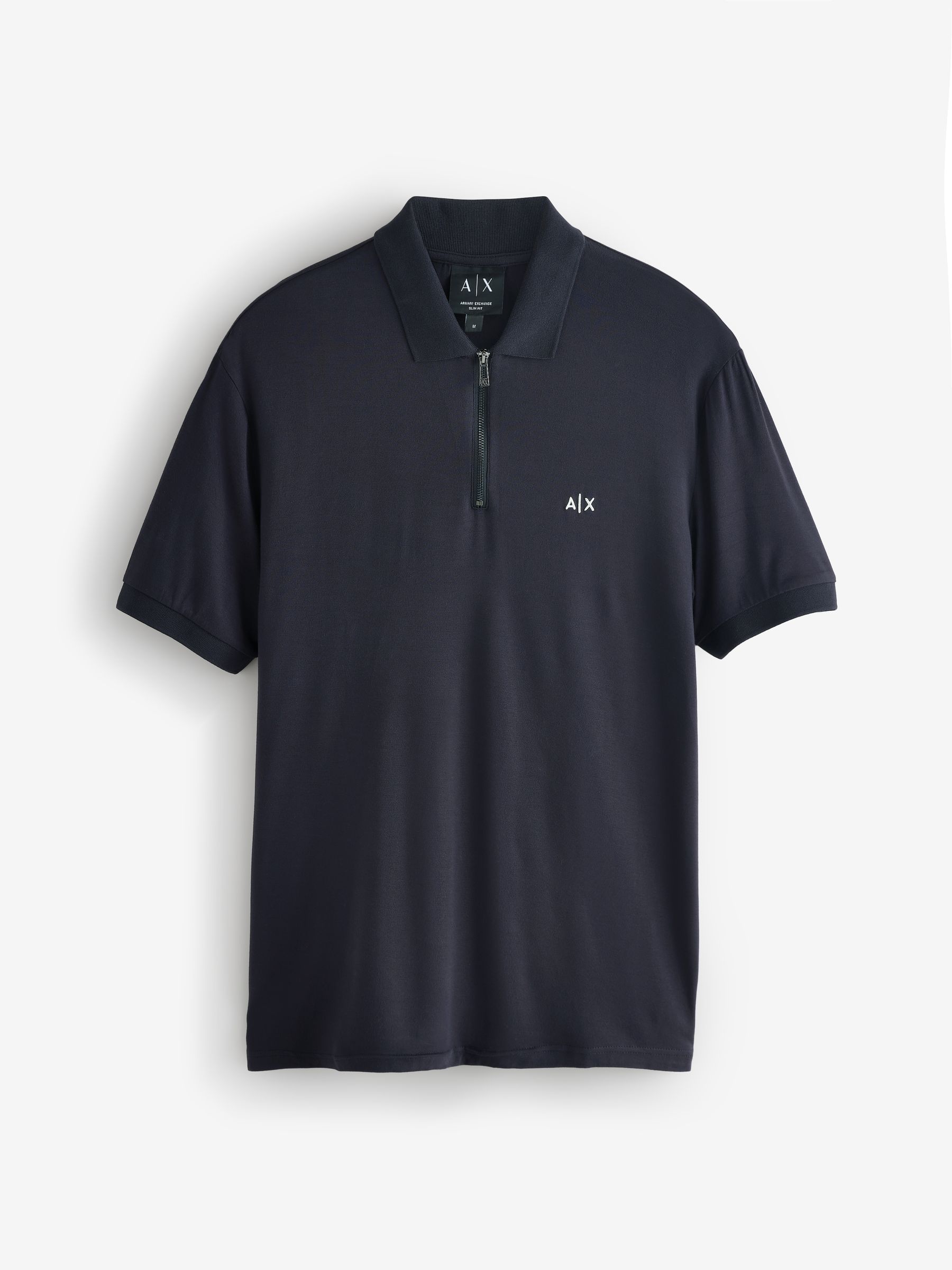 Armani Exchange A Bărbaţilor Albastru Slim Fit Zip Collar Polo Shirt