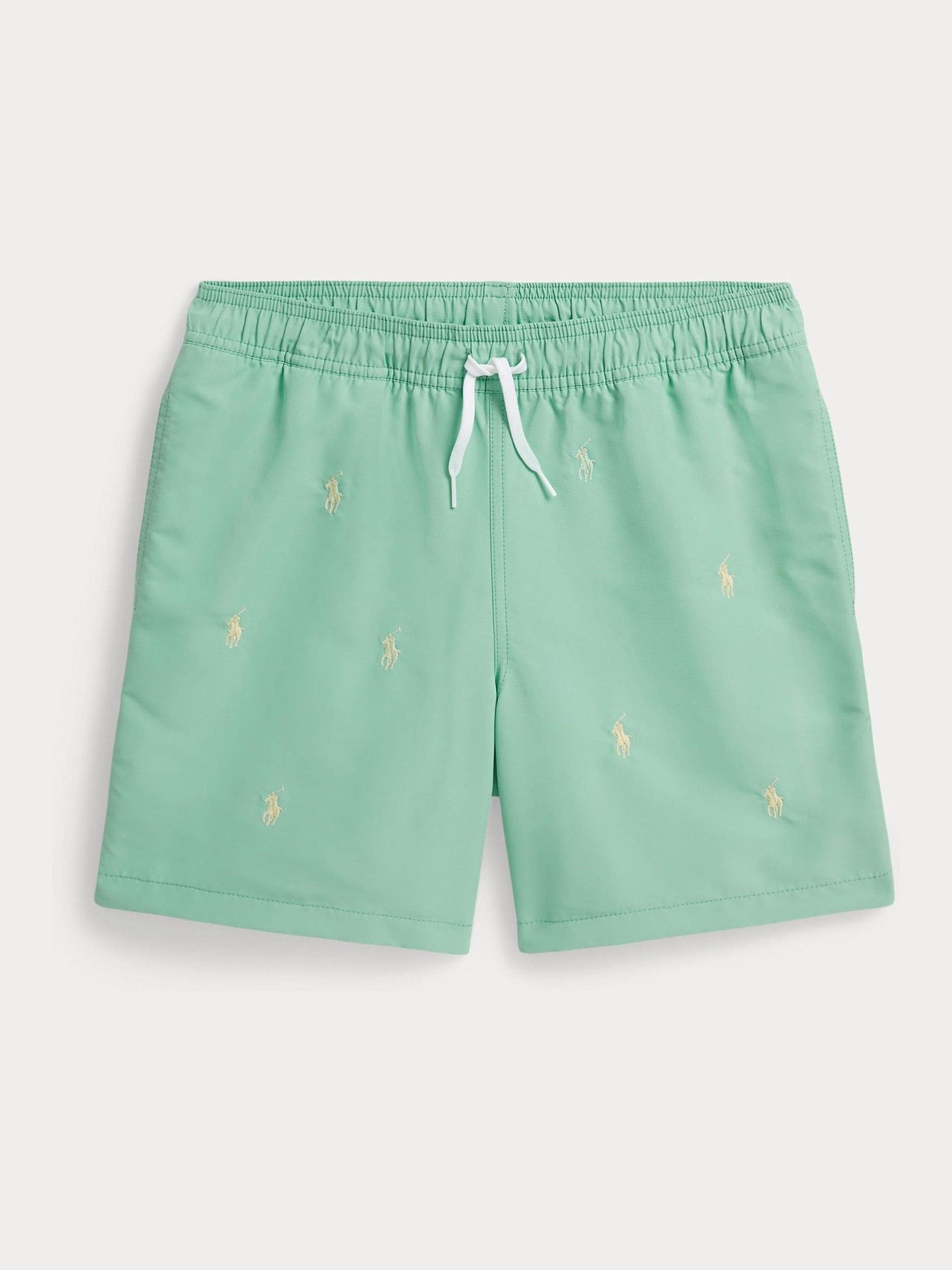 Polo Ralph Lauren Pojkar Grön Heltäckande Pony Tryck Traveler Badshorts