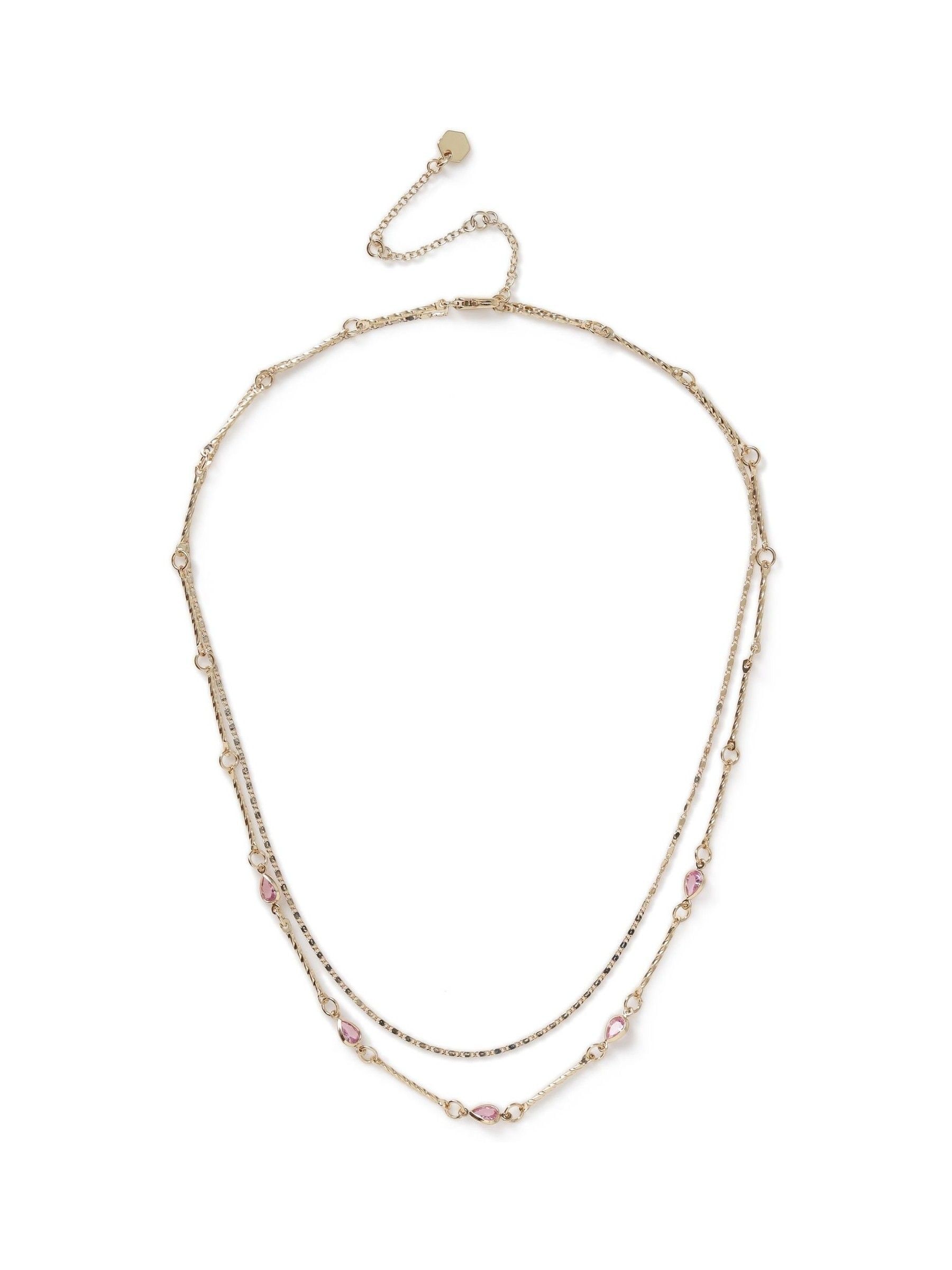 Aela Gold Tone Beaded Chain Necklace
