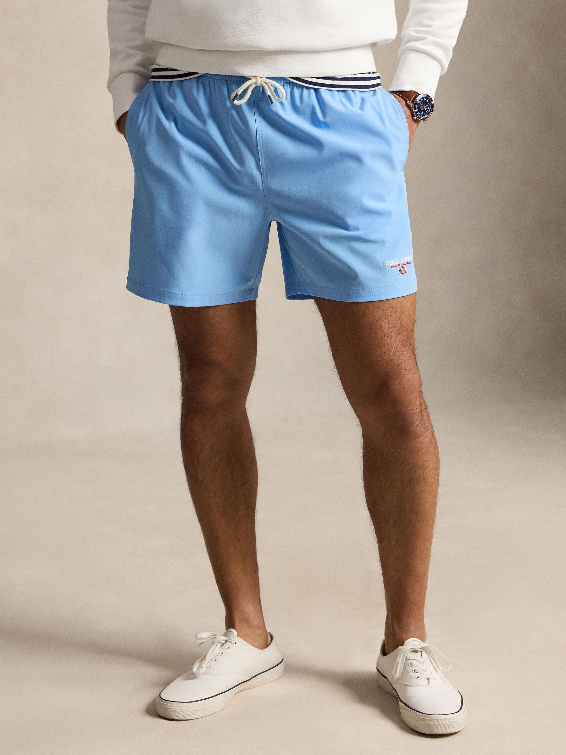 Polo Ralph Lauren Uomo Blu E Sport Woven Trunk Swim Shorts