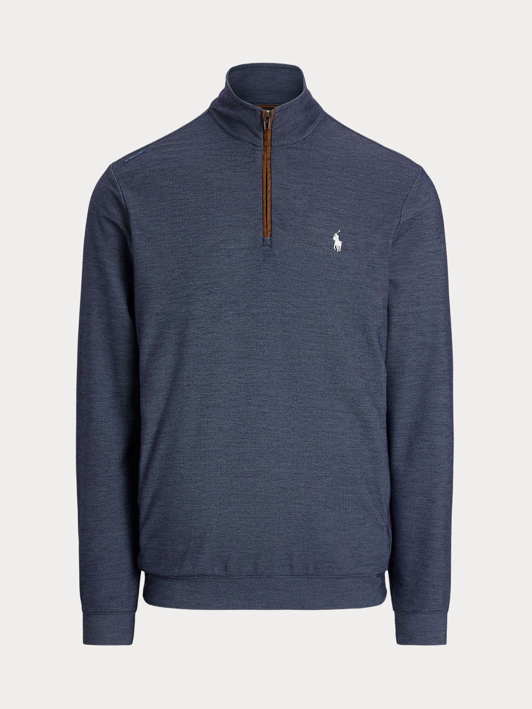 Ralph Lauren Blue Rlx Movement Knitted Quarter Zip Top