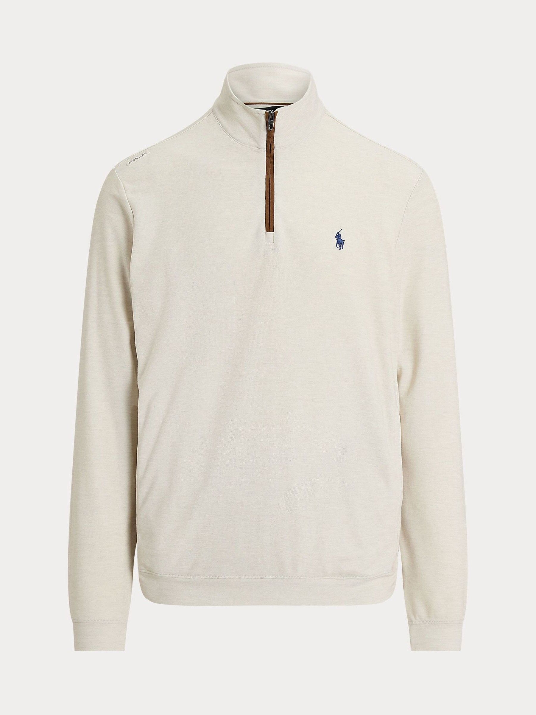 Ralph Lauren Sand Rlx Movement Knitted Quarter Zip Top