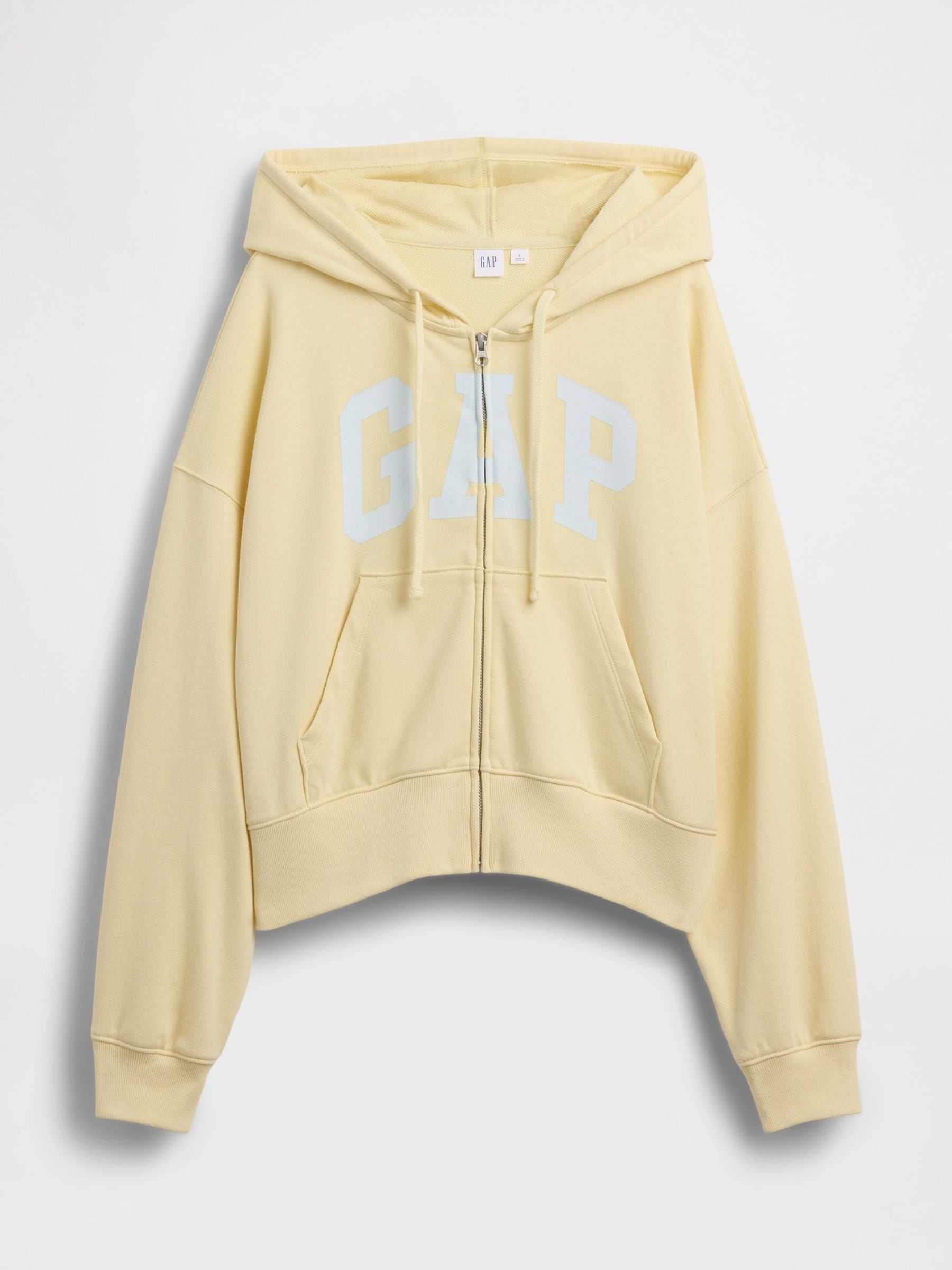 Gap Yellow Oversized Logo French Terry Zip Hoodie