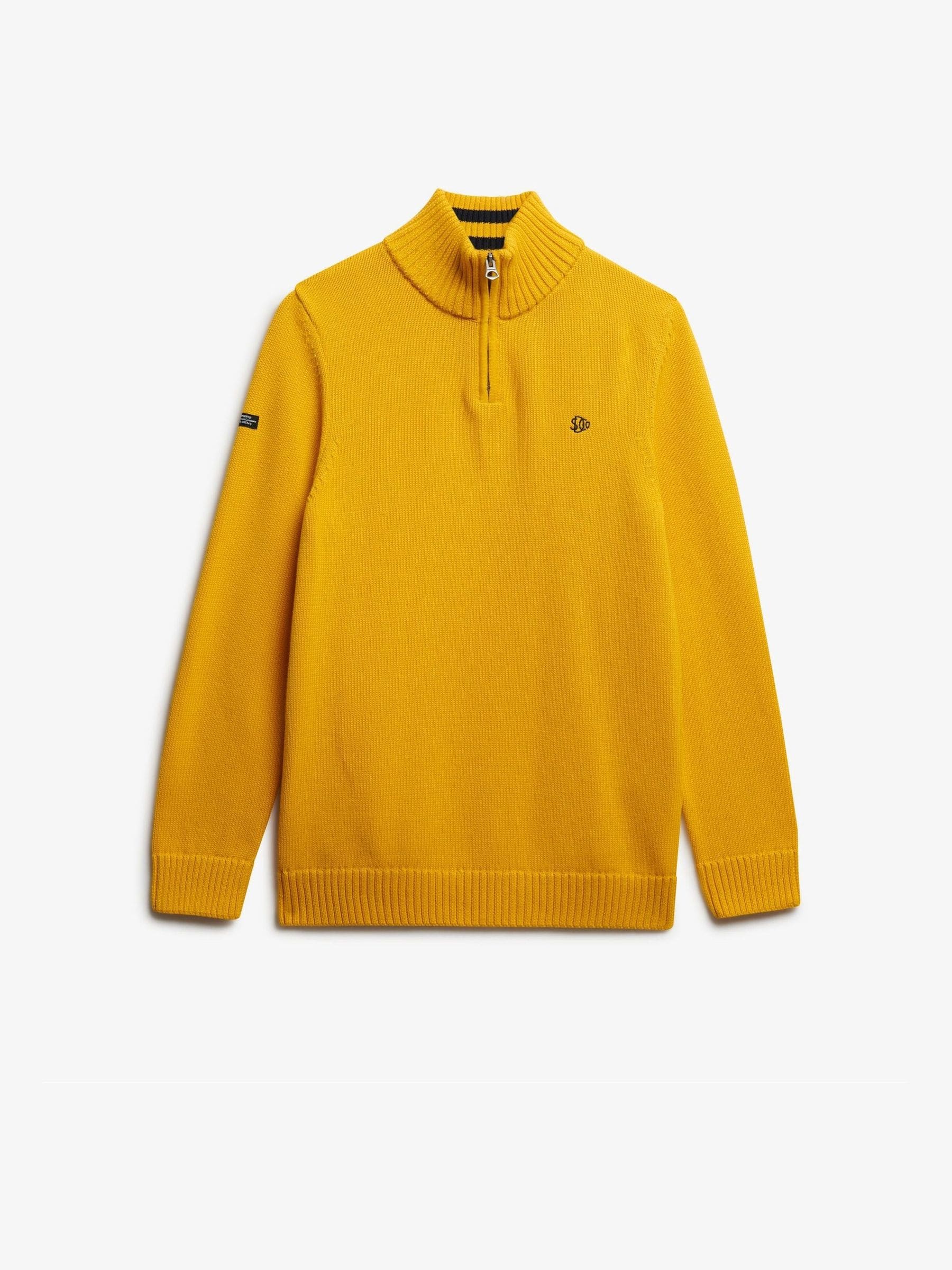 Superdry Herren Gelb Für M6110706a Pullover Mit Halbem Reißverschluss Baumwolle (M), Lässig - Bild 3