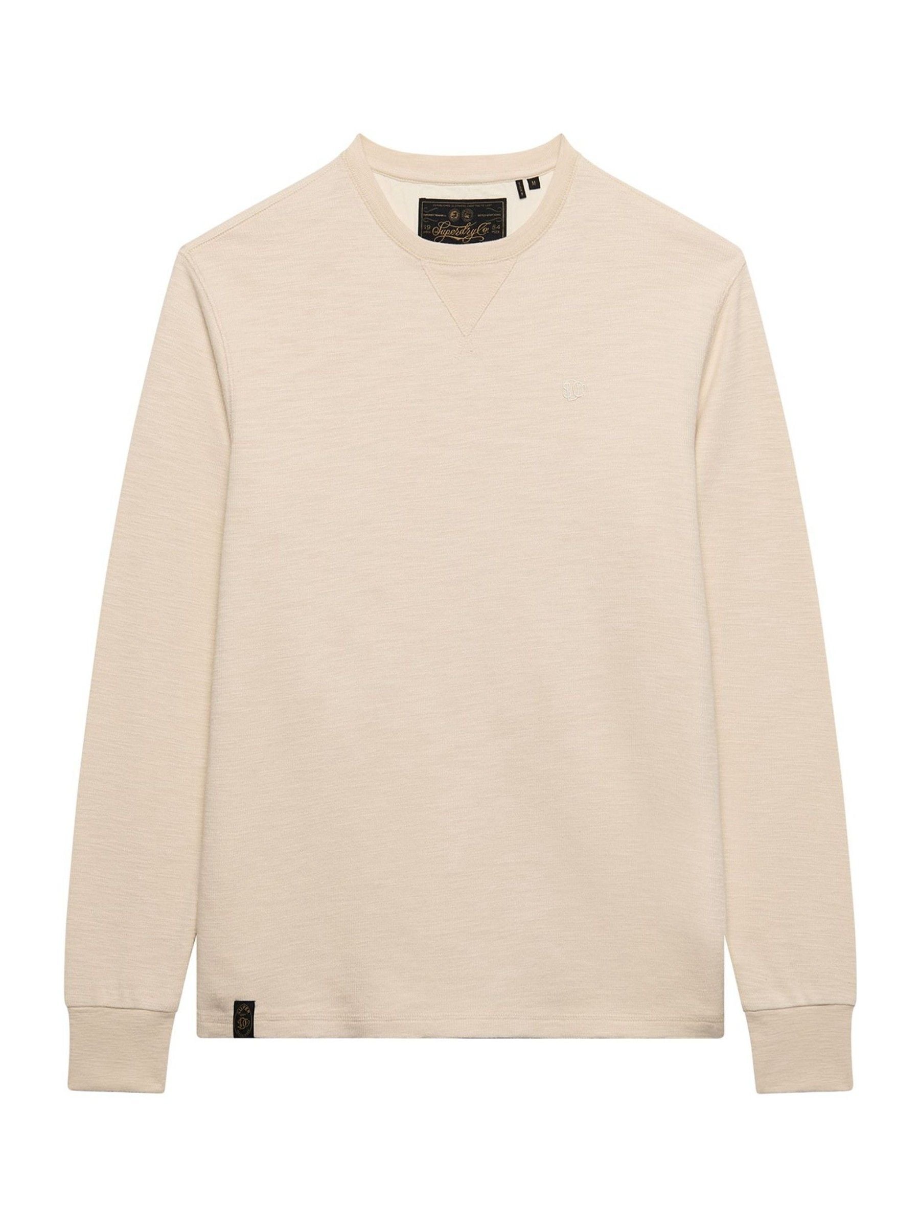 Maglione Superdry Classic Uomo Beige Extra Grande - Immagine 4