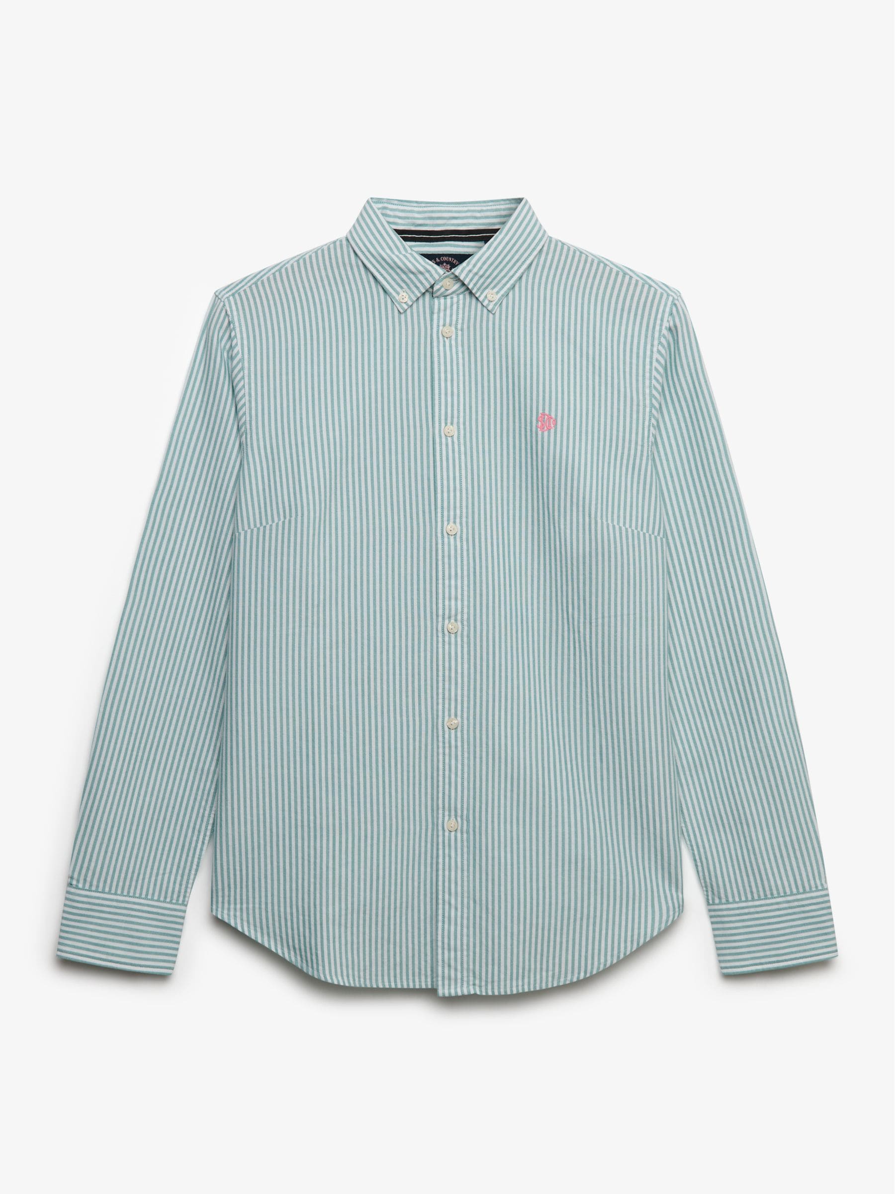 Superdry Herren Grün Langarm-Polo Mit Doppeltem Emblem Und Streifen Rugby - Bild 6
