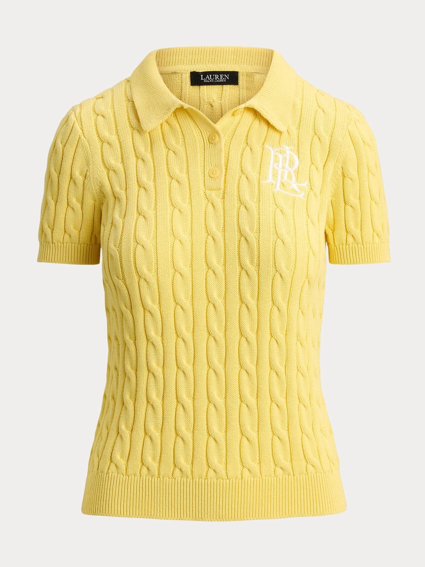 Lauren Ralph Lauren Kvinno Gul Natrissa-Short Sleeve-Pullover Polo Shirt