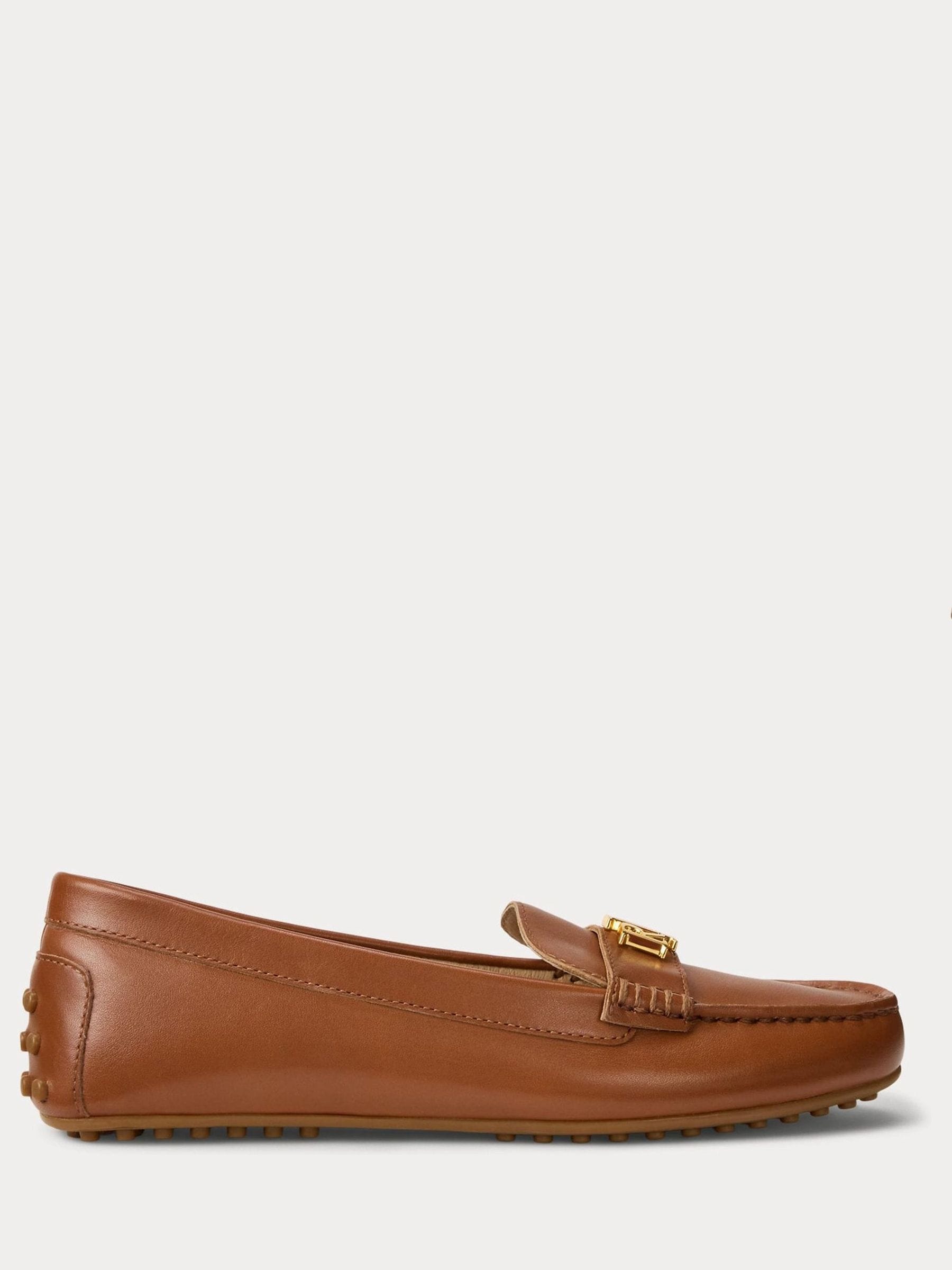 Next - Lauren Ralph Lauren Damski Brązowy Mokasyny Ze Skóry Nappa