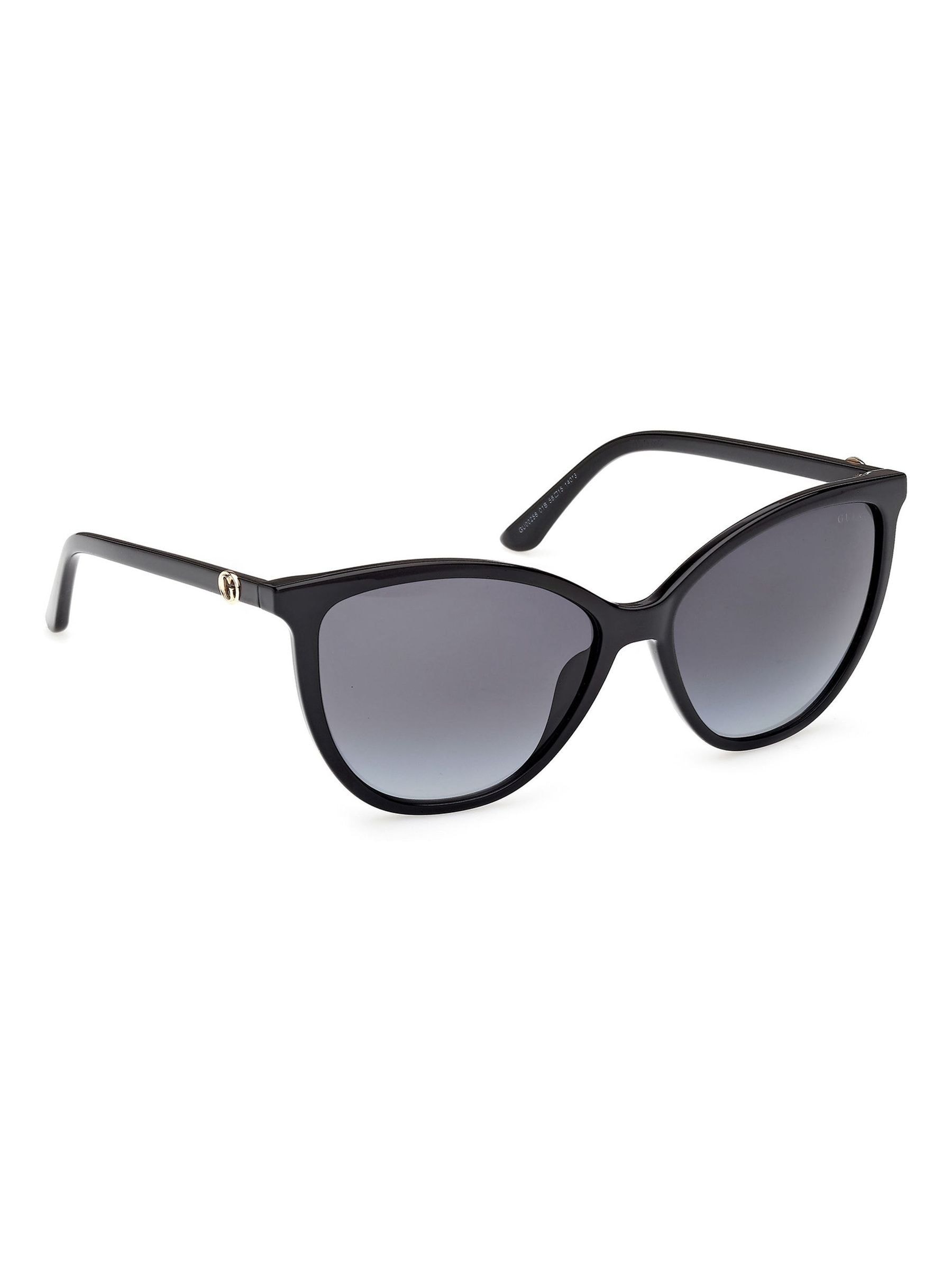 Guess Donna Nero Gu00256 01B Occhiali Da Sole Iniettato Fumo Cat Eye Normale - Immagine 3