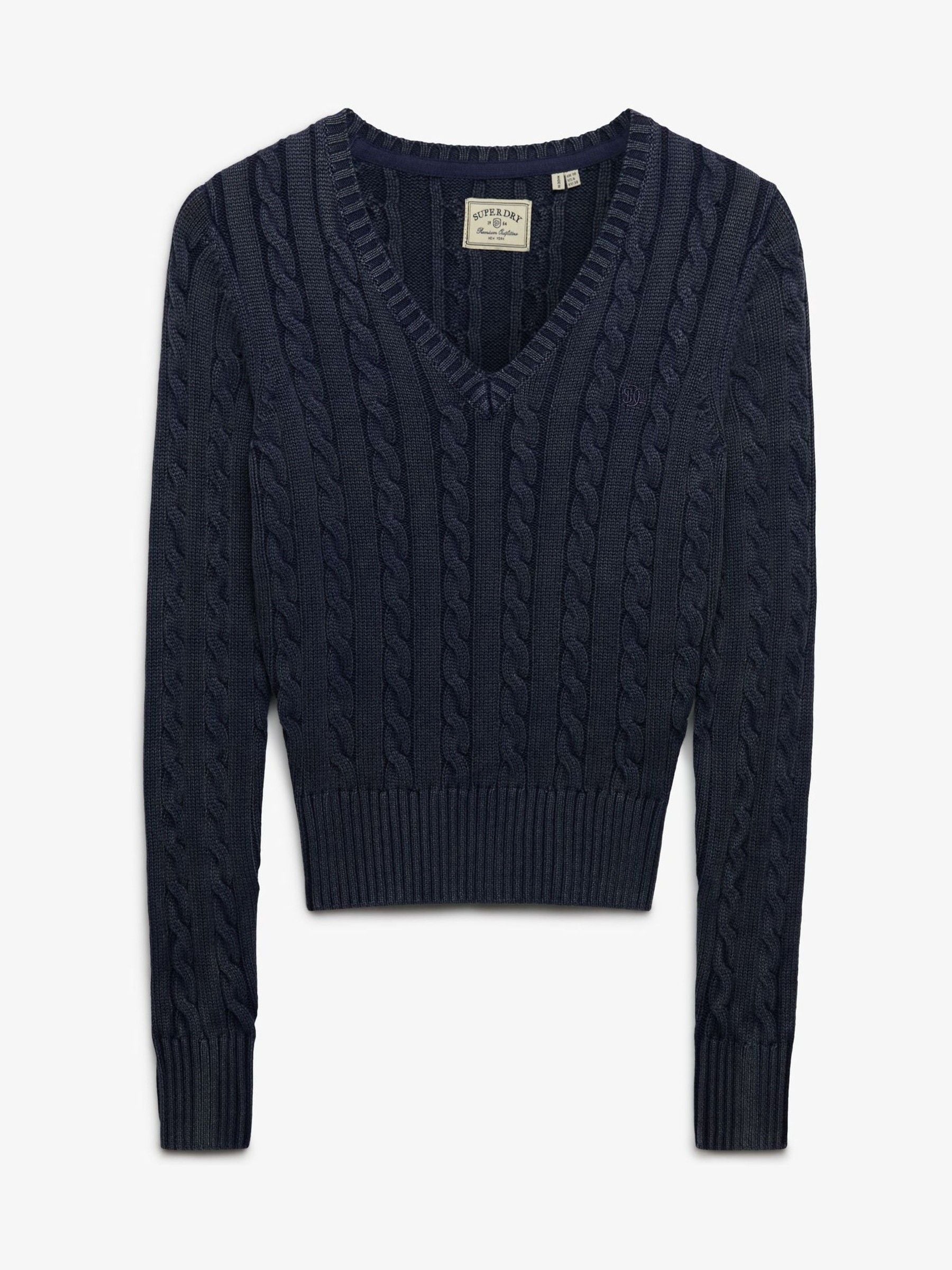 Superdry Damen Bleu Pullover Mit V-Ausschnitt Für - Bild 2