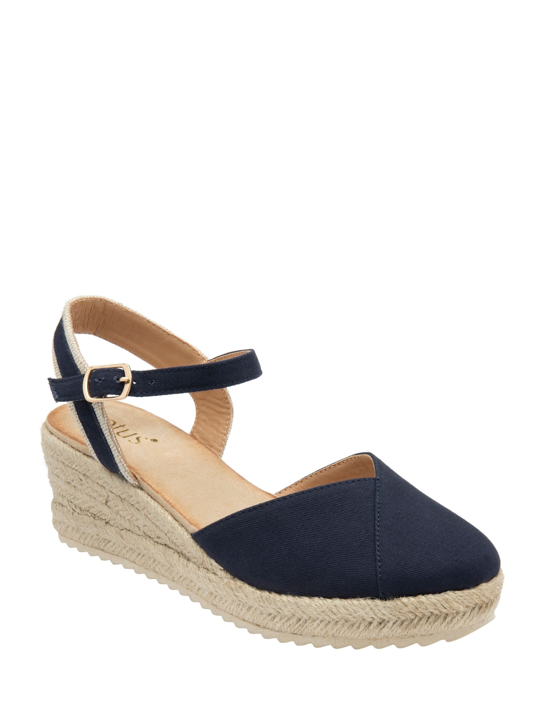 Lotus Donna Blu - Scarpe Stile Espadrillas Con Zeppa