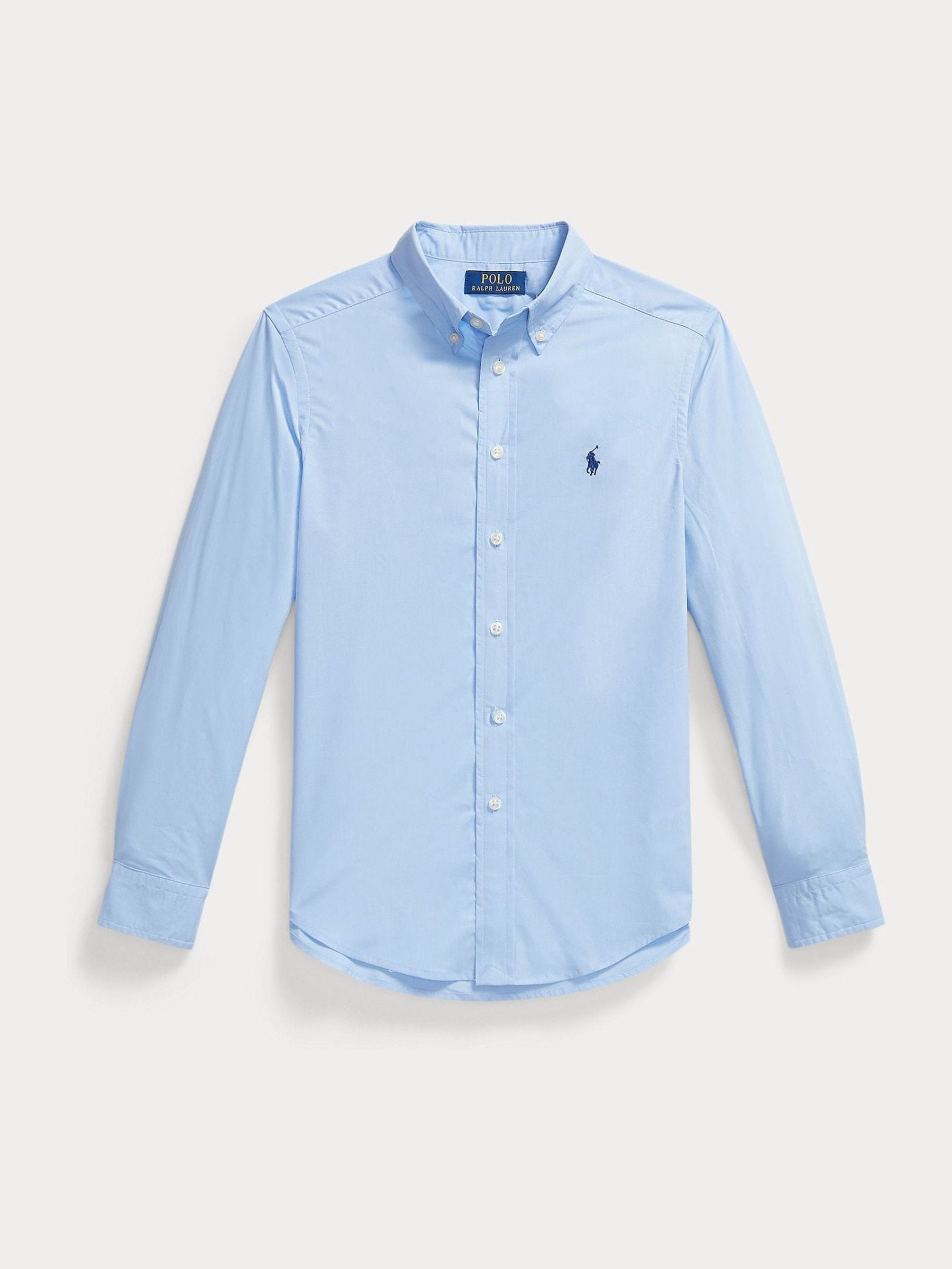 Polo Ralph Lauren Ragazzo Blu E Poplin Classic Pony Logo Shirt
