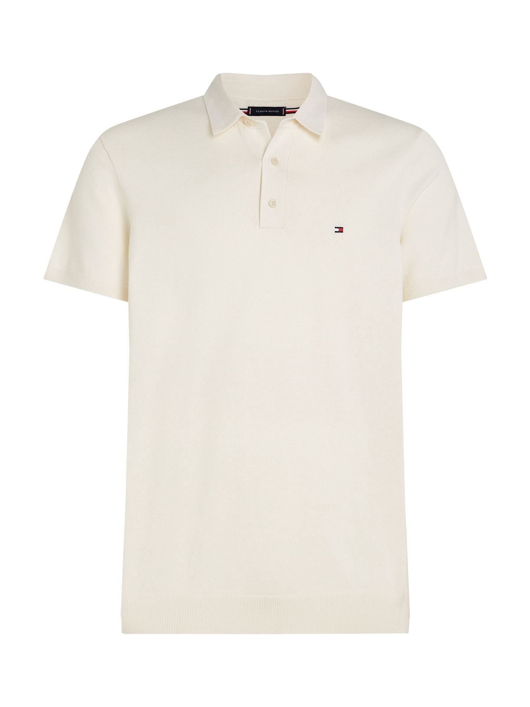 Tommy Hilfiger Miesten Cream Regular Fit Knit Polo Shirt