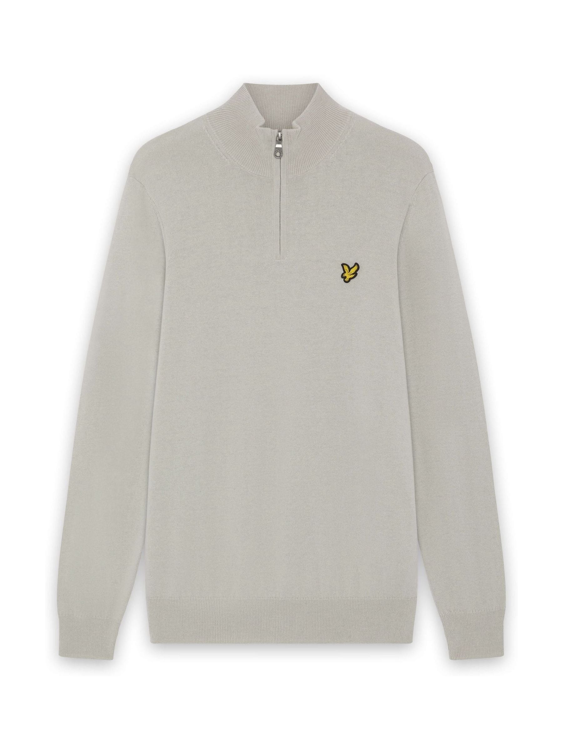 Lyle & Scott - Baumwoll-Merino Quarter Zip Pullover - Knitwear - Herren - Beige - M - Bild 8