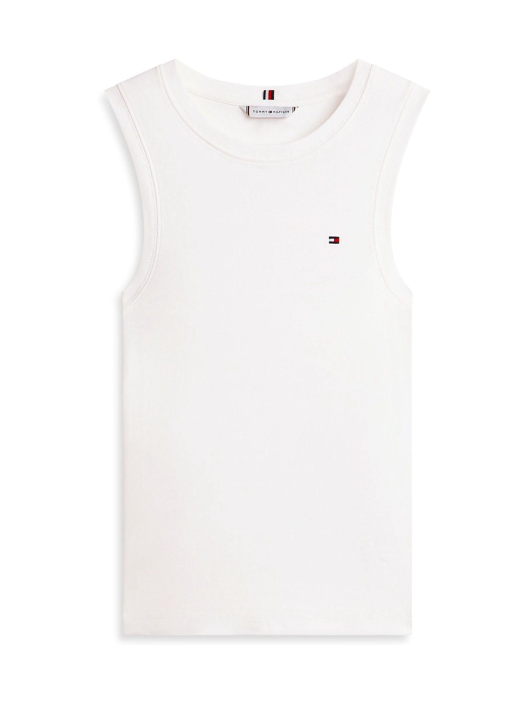 Tommy Hilfiger White Slim Crew Neck Tank Top