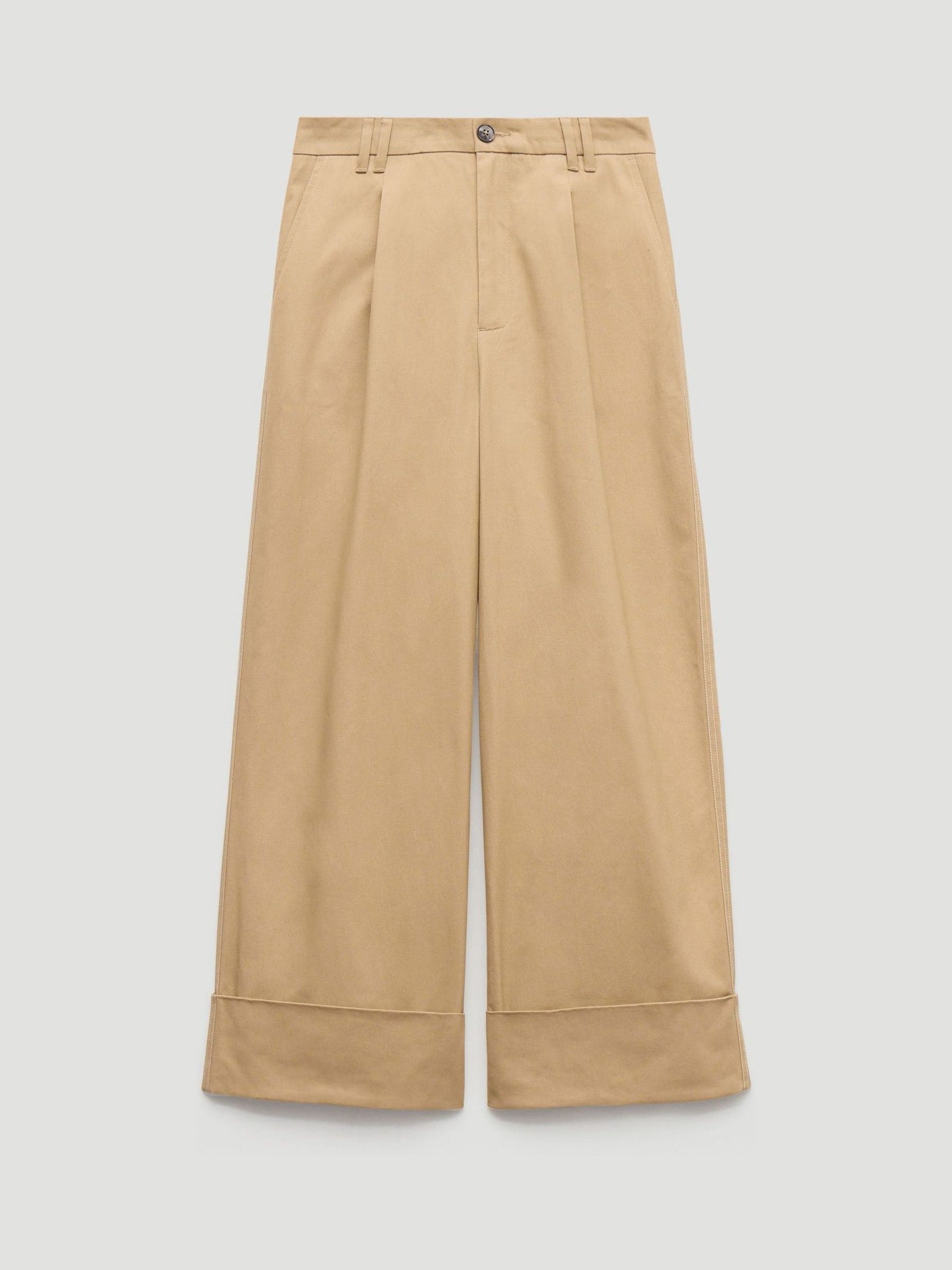 Hush Brown Tori Turn Up Wide Leg Trousers