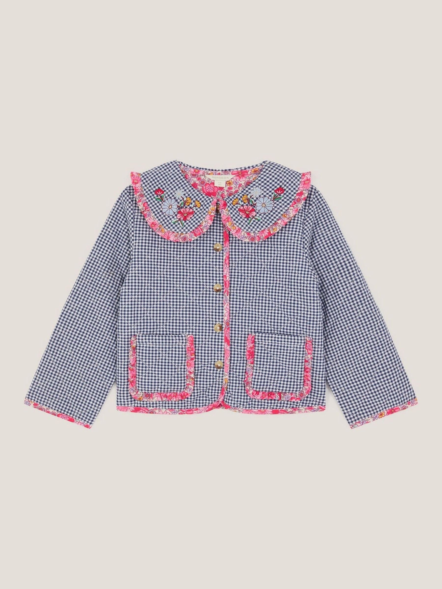 Monsoon - Jacke Mit Floralem Vichy-Karo-Muster