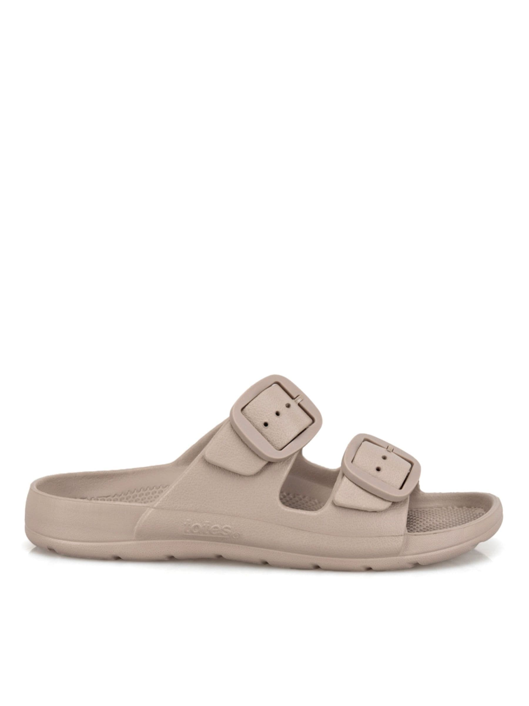 Totes Taupe Solbounce Double Buckle Adjustable Slides