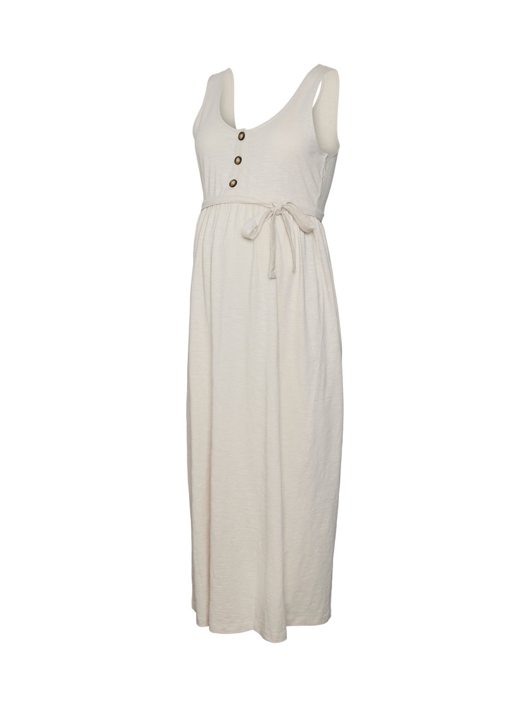 Mamalicious Donna Cream Maternity And Nursing Sleeveless Jersey Maxi Dress