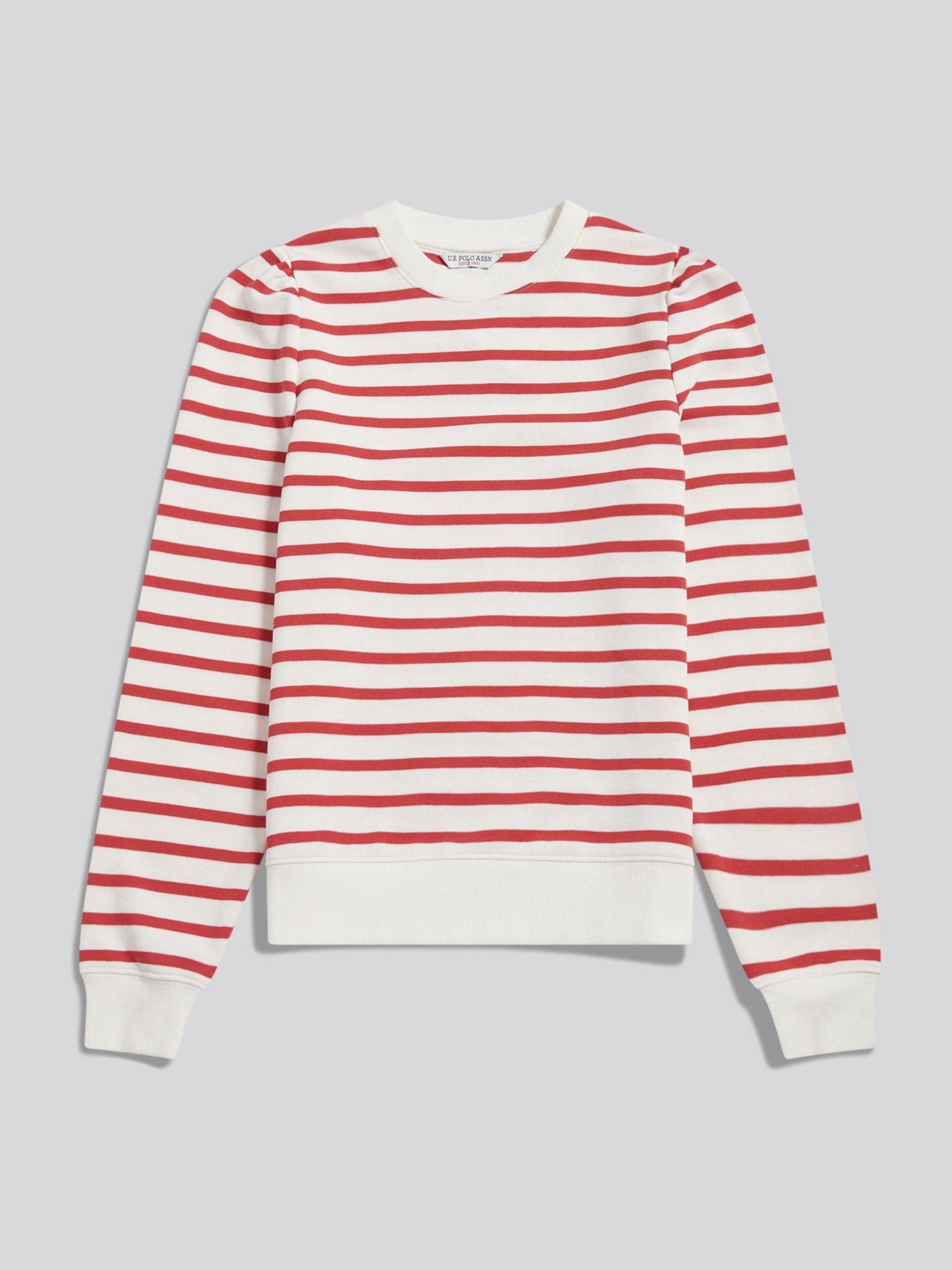 U.s. Polo Assn U. S. Polo Assn U. S. Polo Assn Puff Sleeve Stripe Sweatshirt