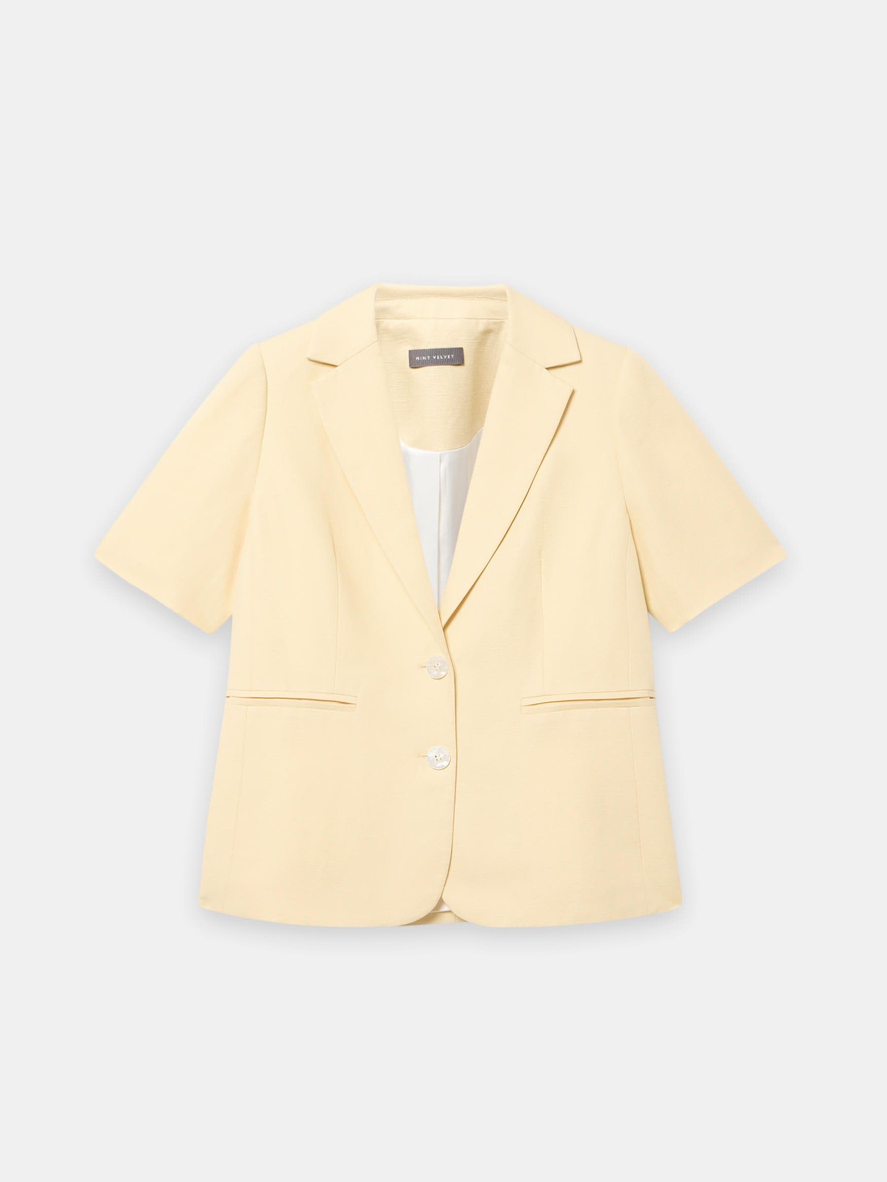 Mint Velvet Linen Blend Short Sleeve Blazer