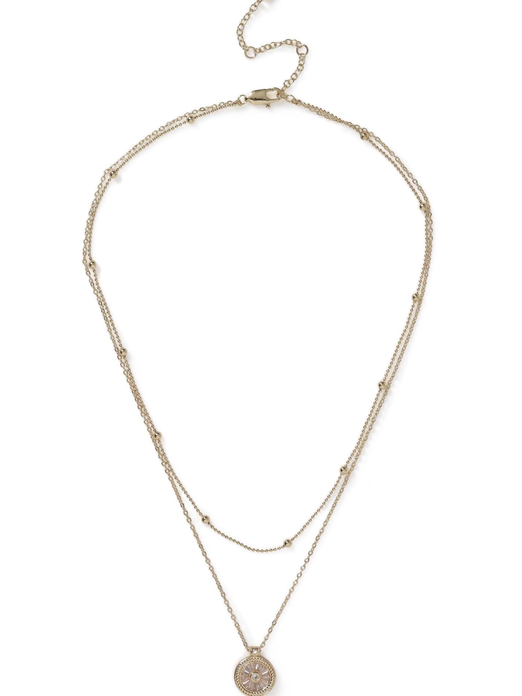 Aela Oro - Collana Multifilo Con Pietre A Baguette Color E Diamanti