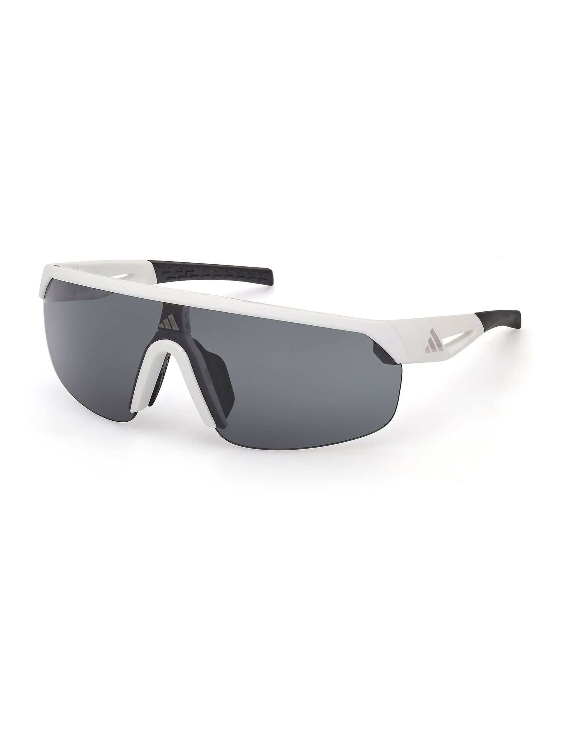 Adidas Sport Donna Bianco Sp0109 21A Occhiali Da Sole Iniettato Fumo Maschera Normale - Immagine 4