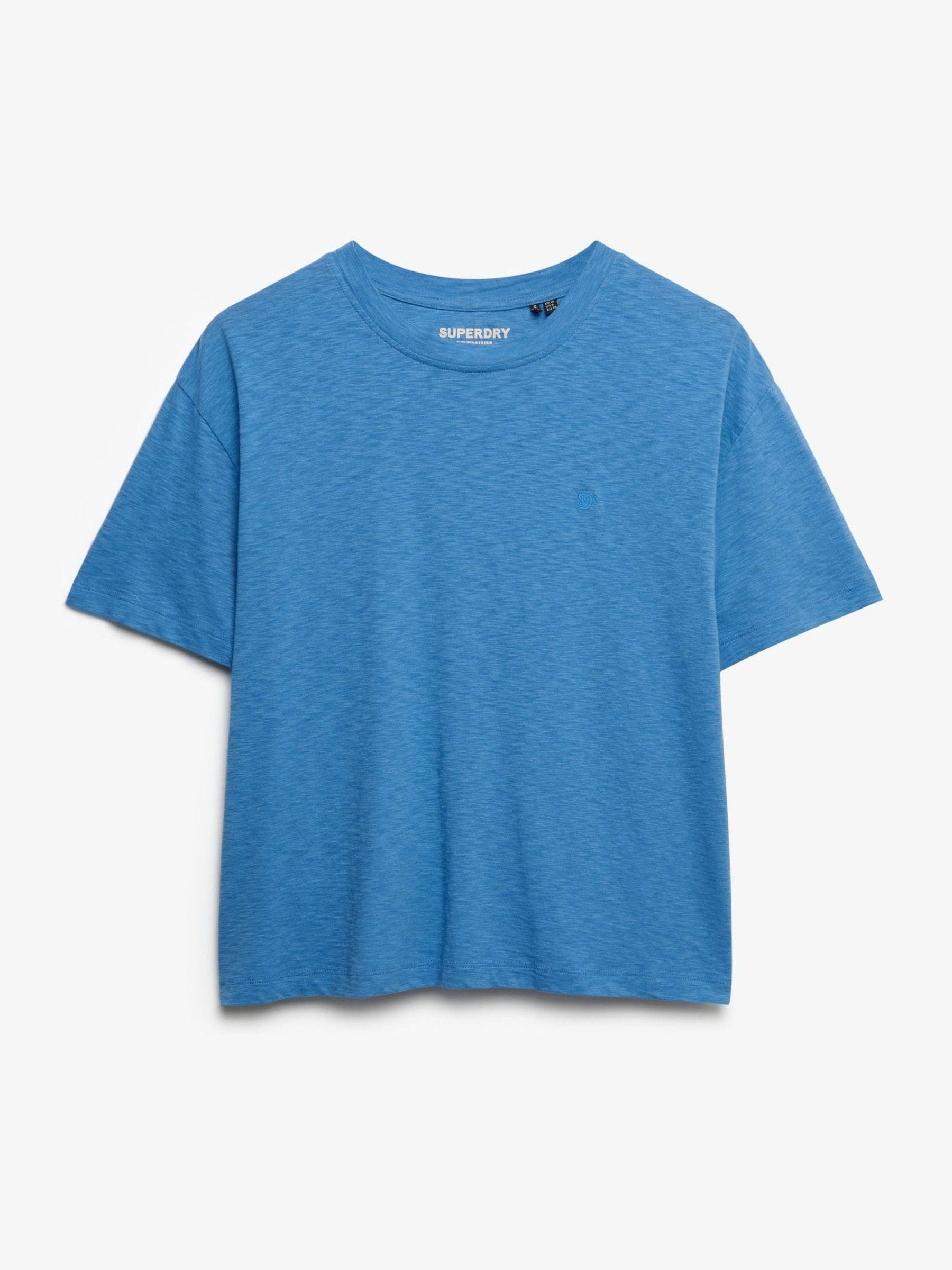 Joom Superdry Damen Studios Crew T-Shirt Cotton Lyocell Blue Cm - Bild 3