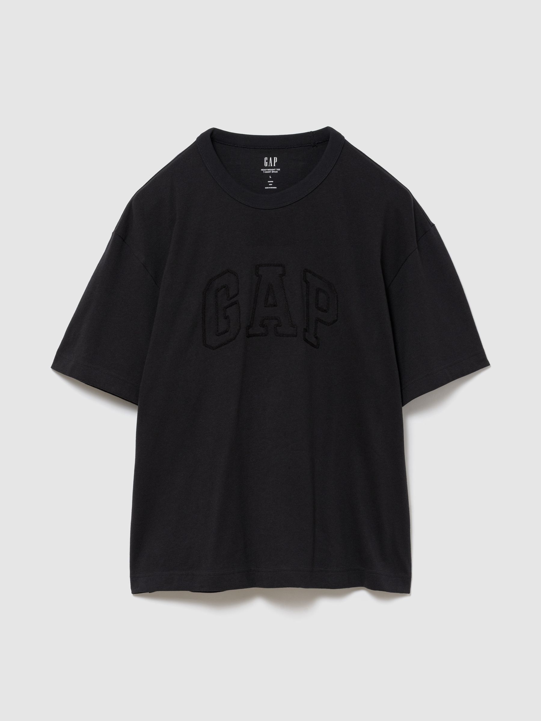 Gap Black Heavyweight Logo Relaxed Boxy Short Sleeve T-Shirt