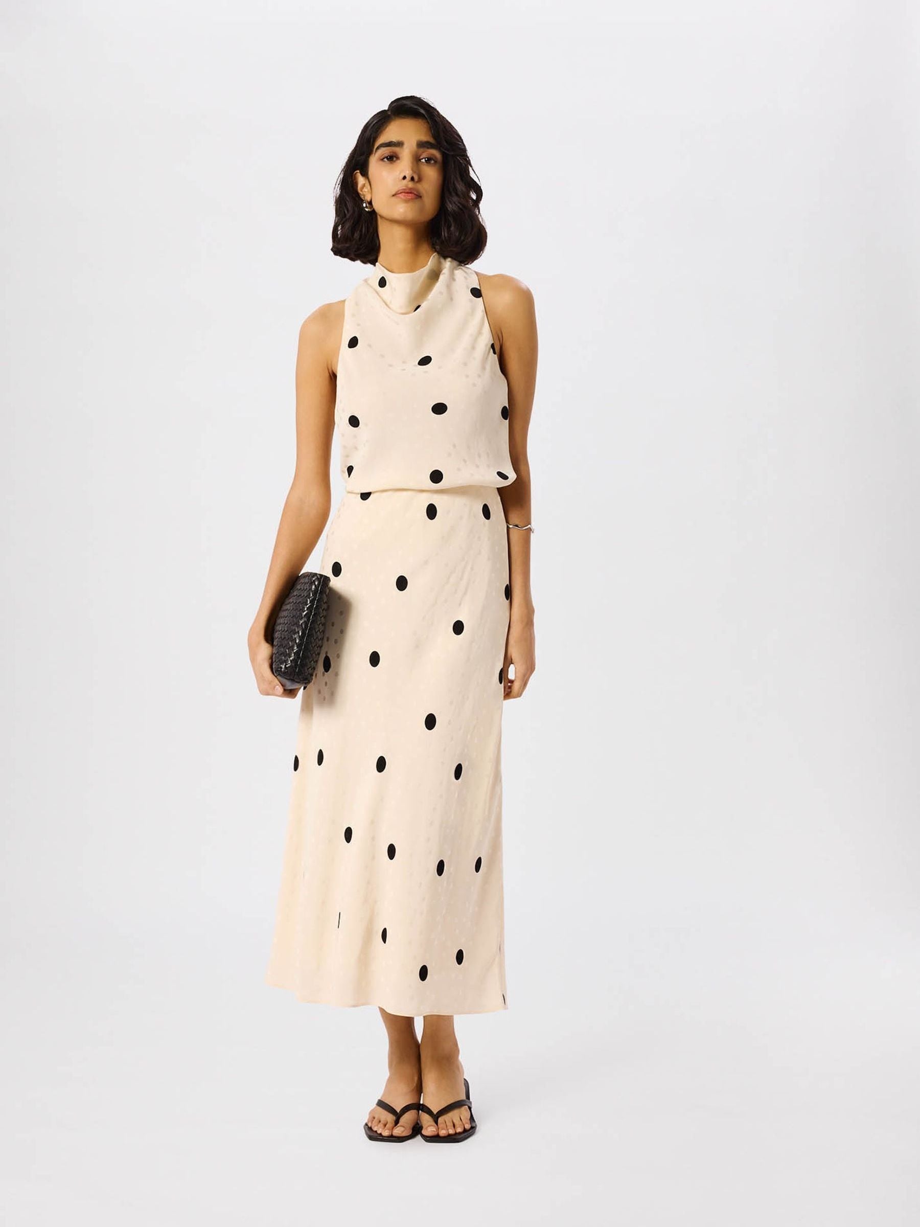 Whistles Donna Panna - Gonna Midi In Jacquard A Pois Raso