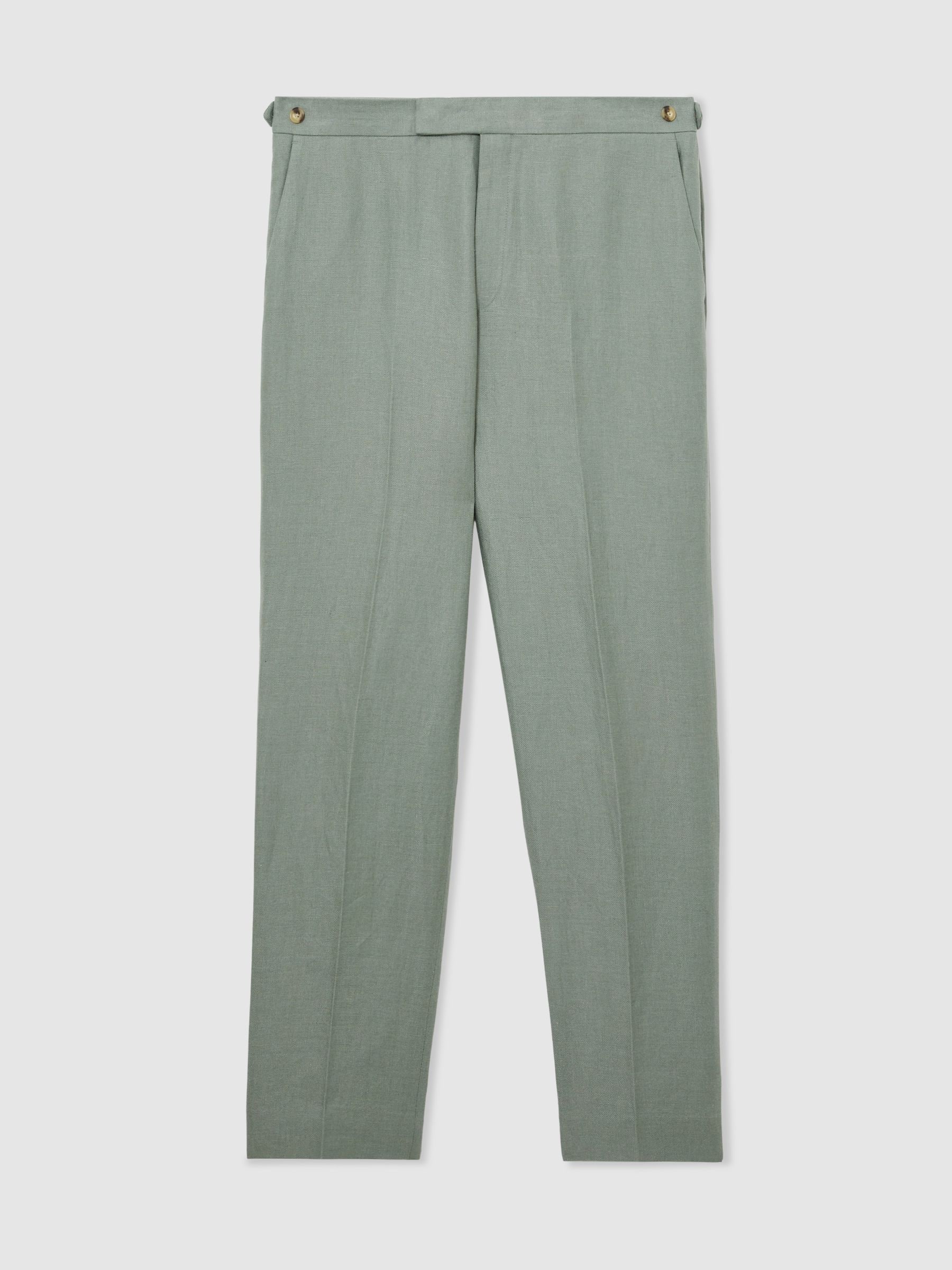 Reiss Men's Suit Trousers Tailored-Fit Linen-Twill