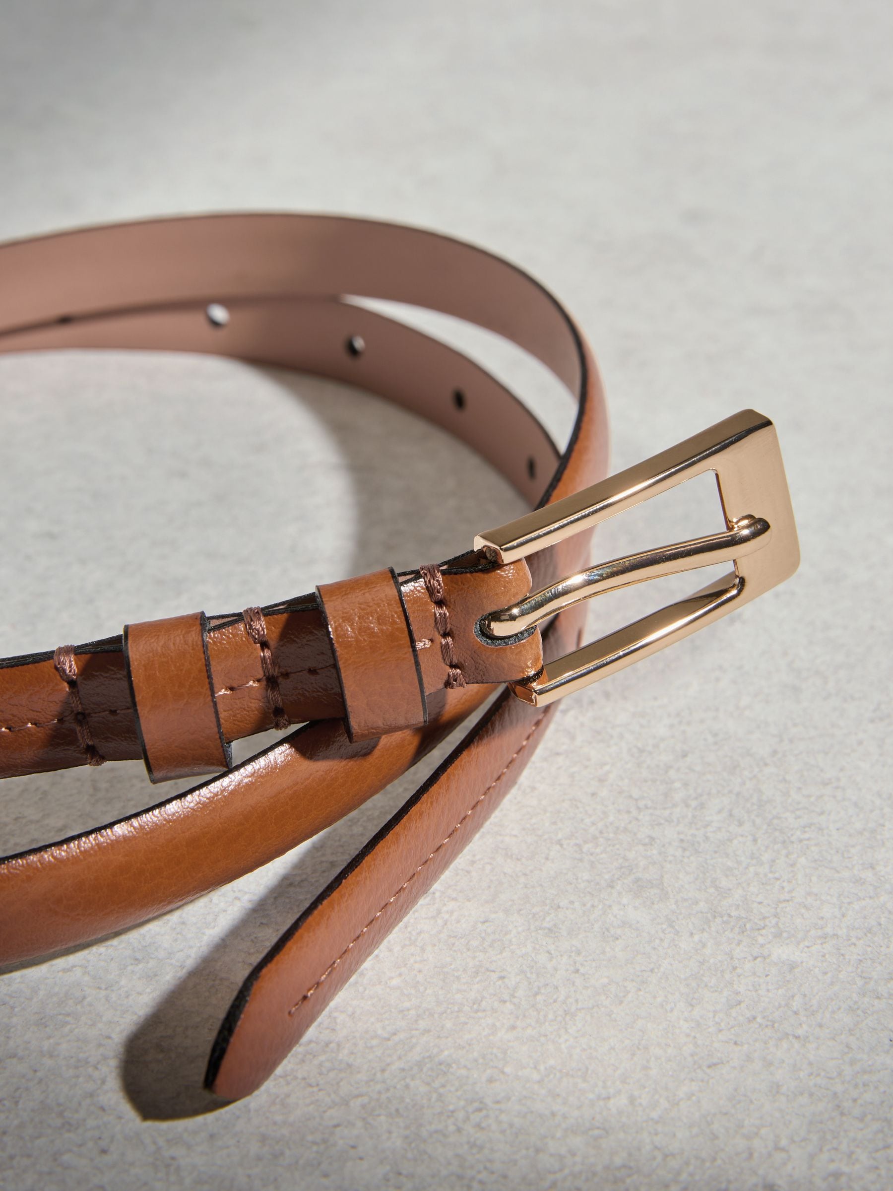 Next Tan Brown N. Premium Skinny Made In Italy Leather Belt