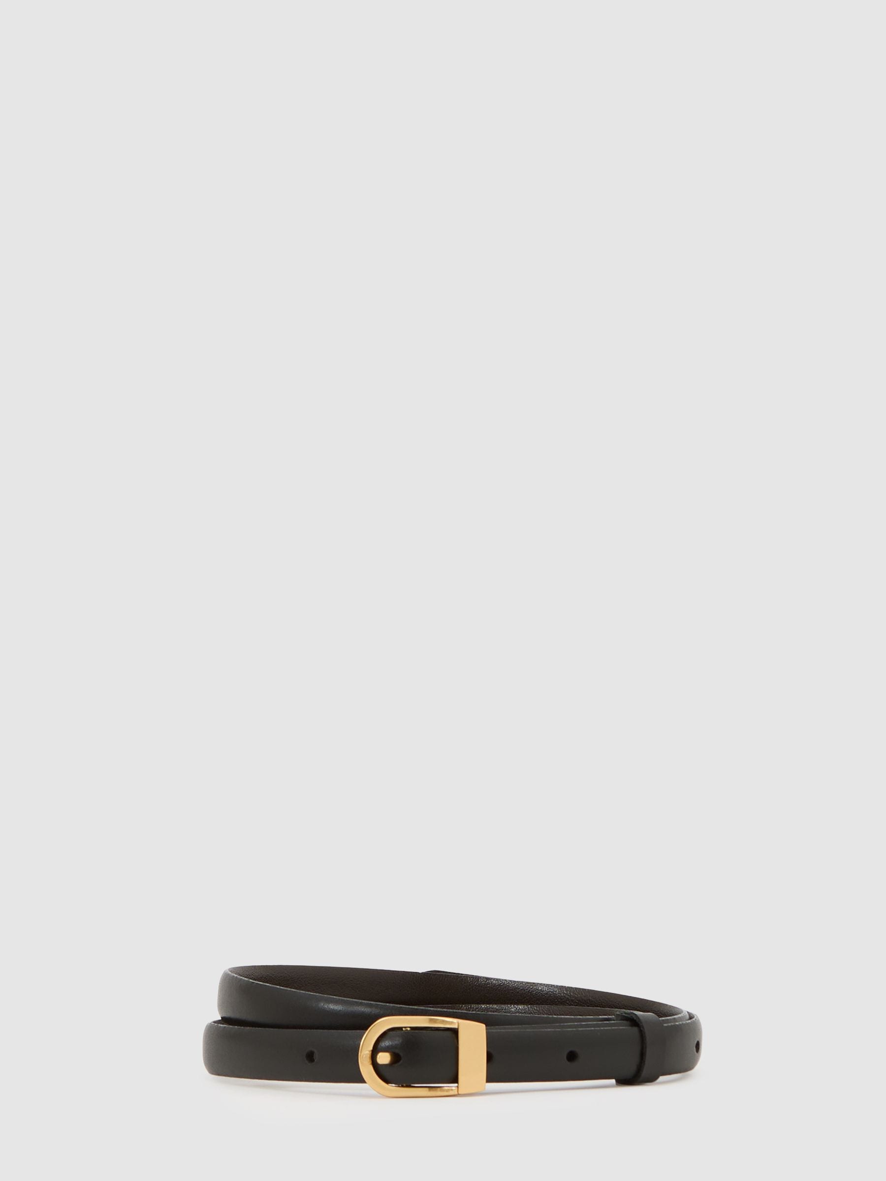 Reiss Mila Leather Mini-Buckle Belt