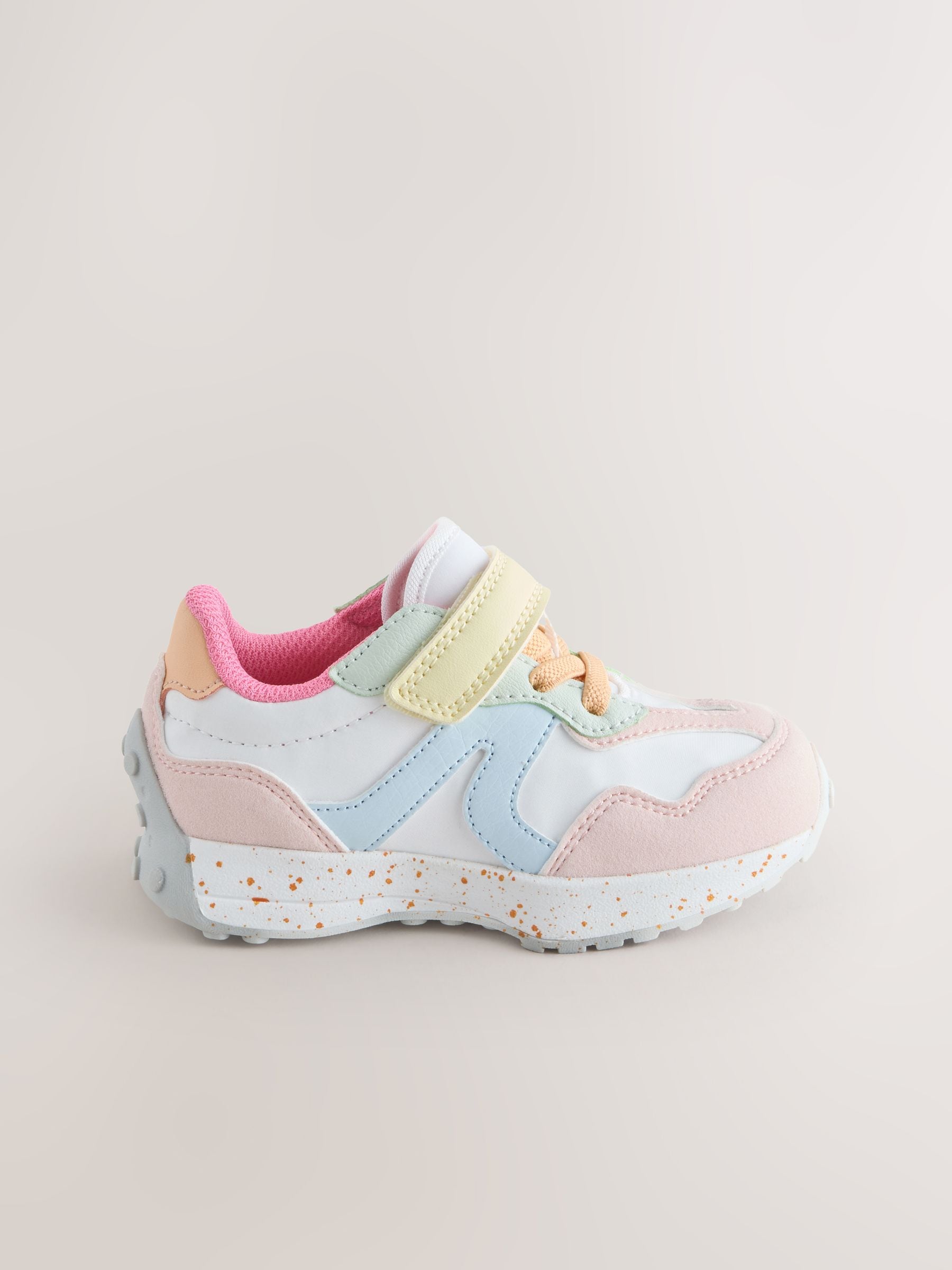 Next Multi Pastel Elastic Lace Touch Fasten Trainers