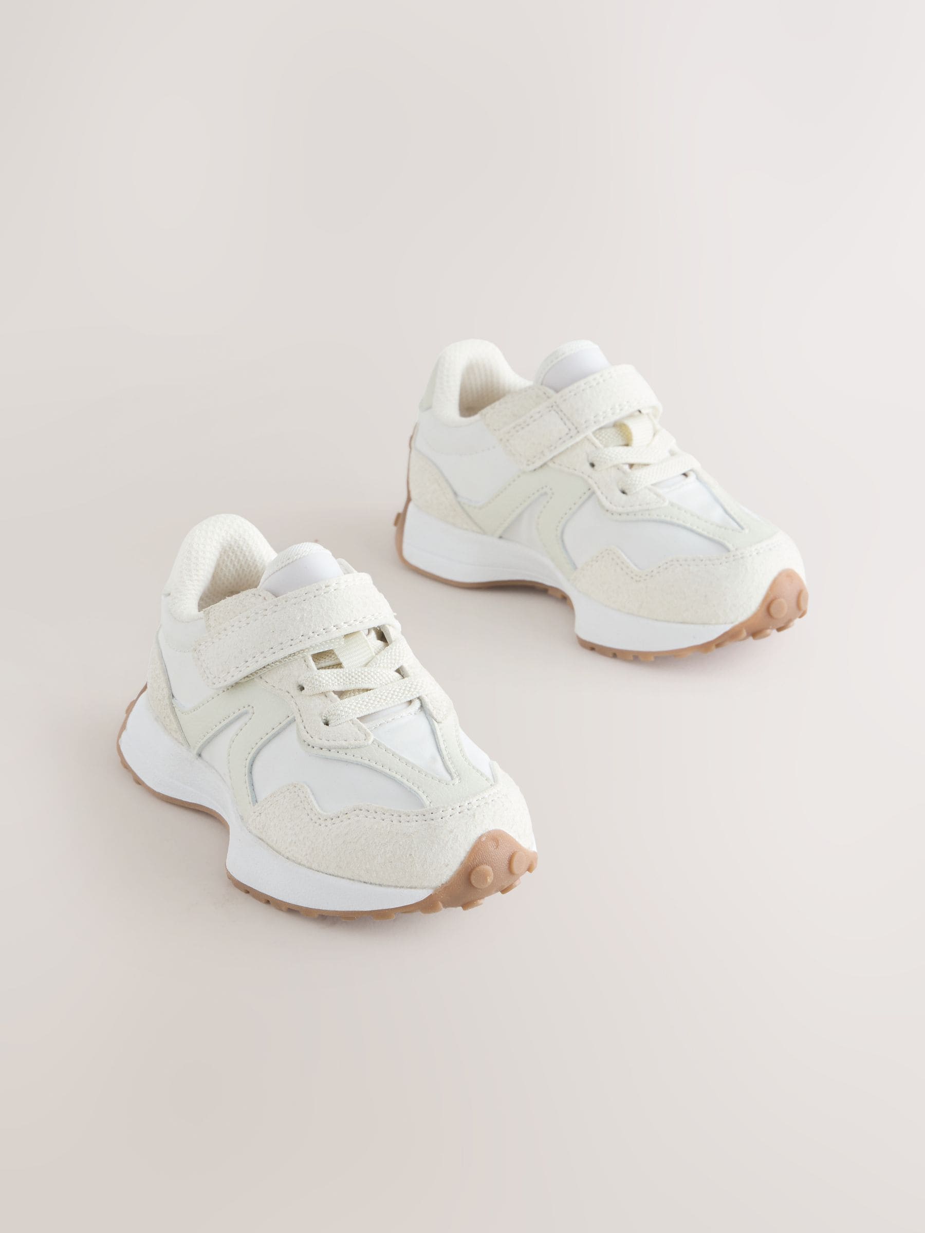 Next Neutral Elastic Lace Touch Fasten Trainers