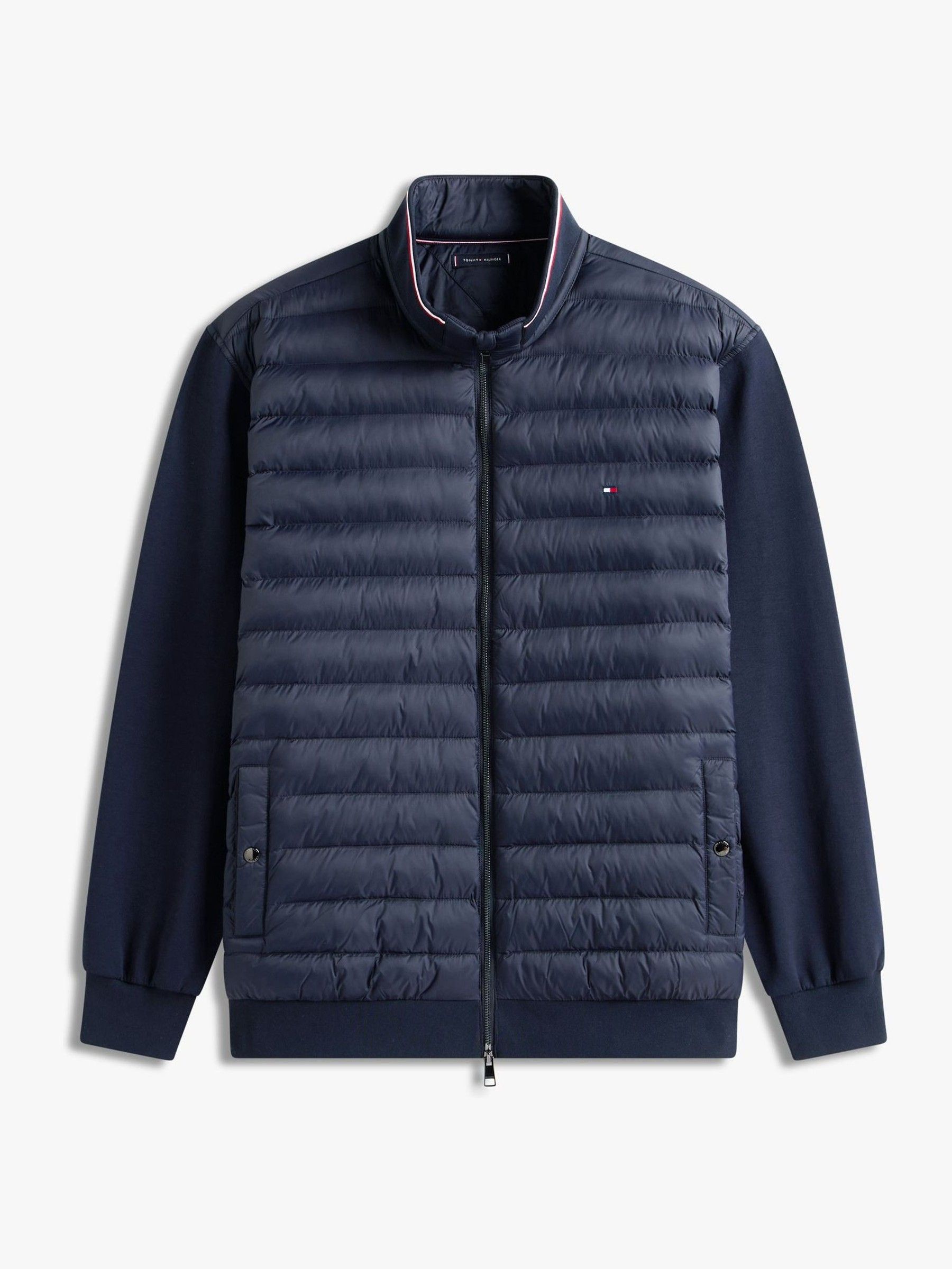 Tommy Hilfiger Blue Mix Media Stand Collar Full Zip Sweatshirt