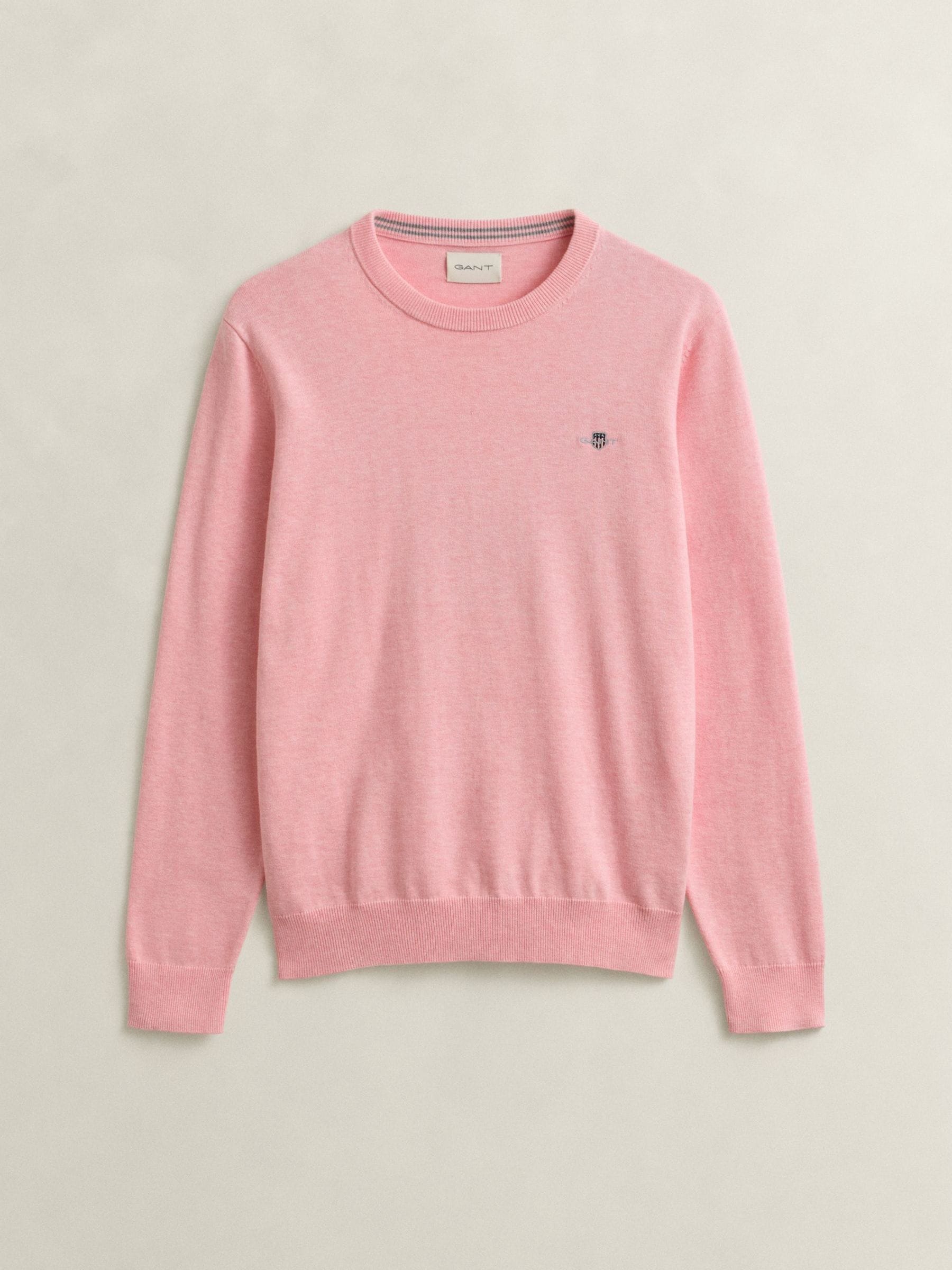 Gant Pink Classic 100% Cotton Crew Neck Jumper