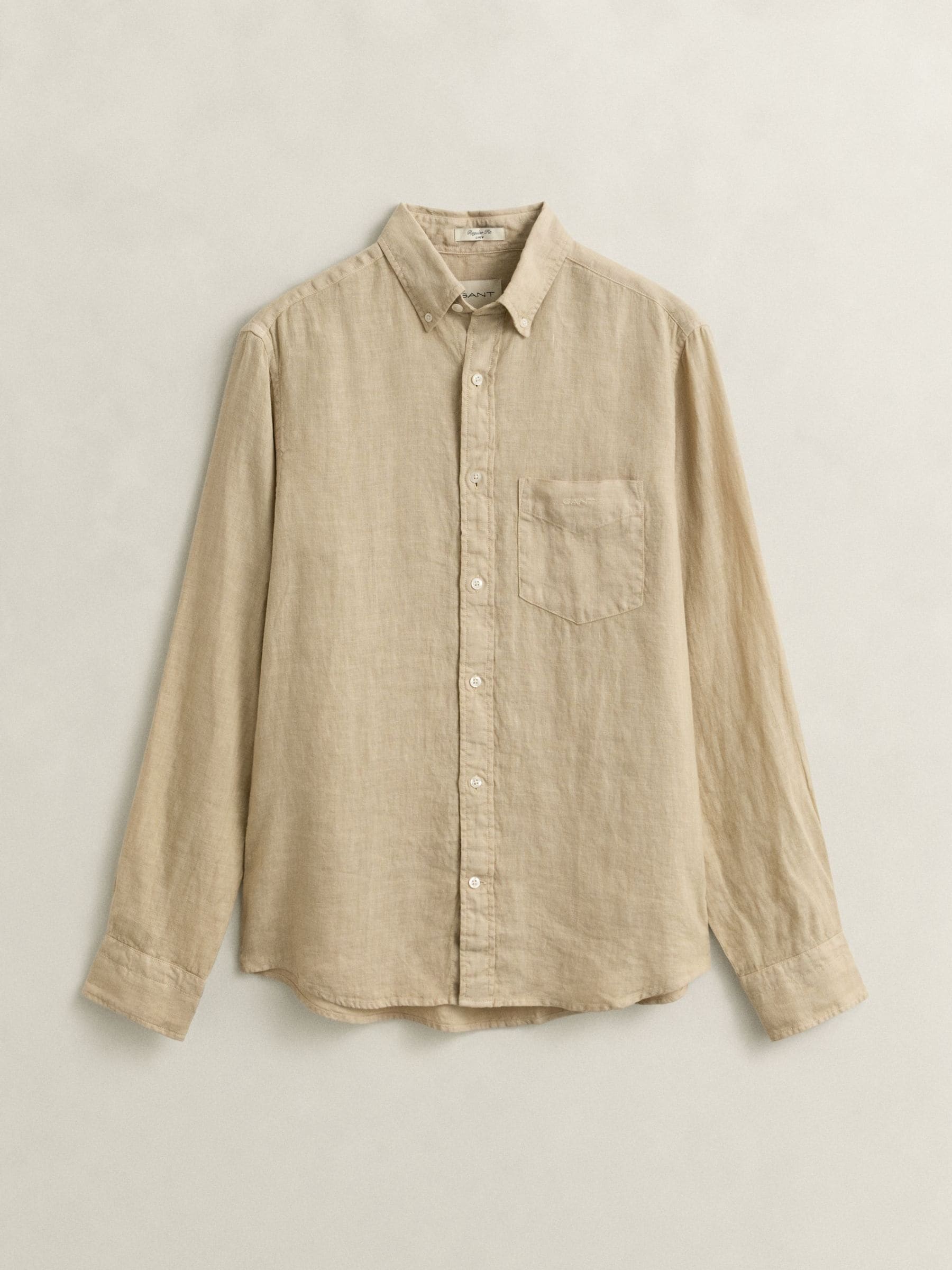 Gant Miesten Natural Garment Dyed Linen Pocket Shirt